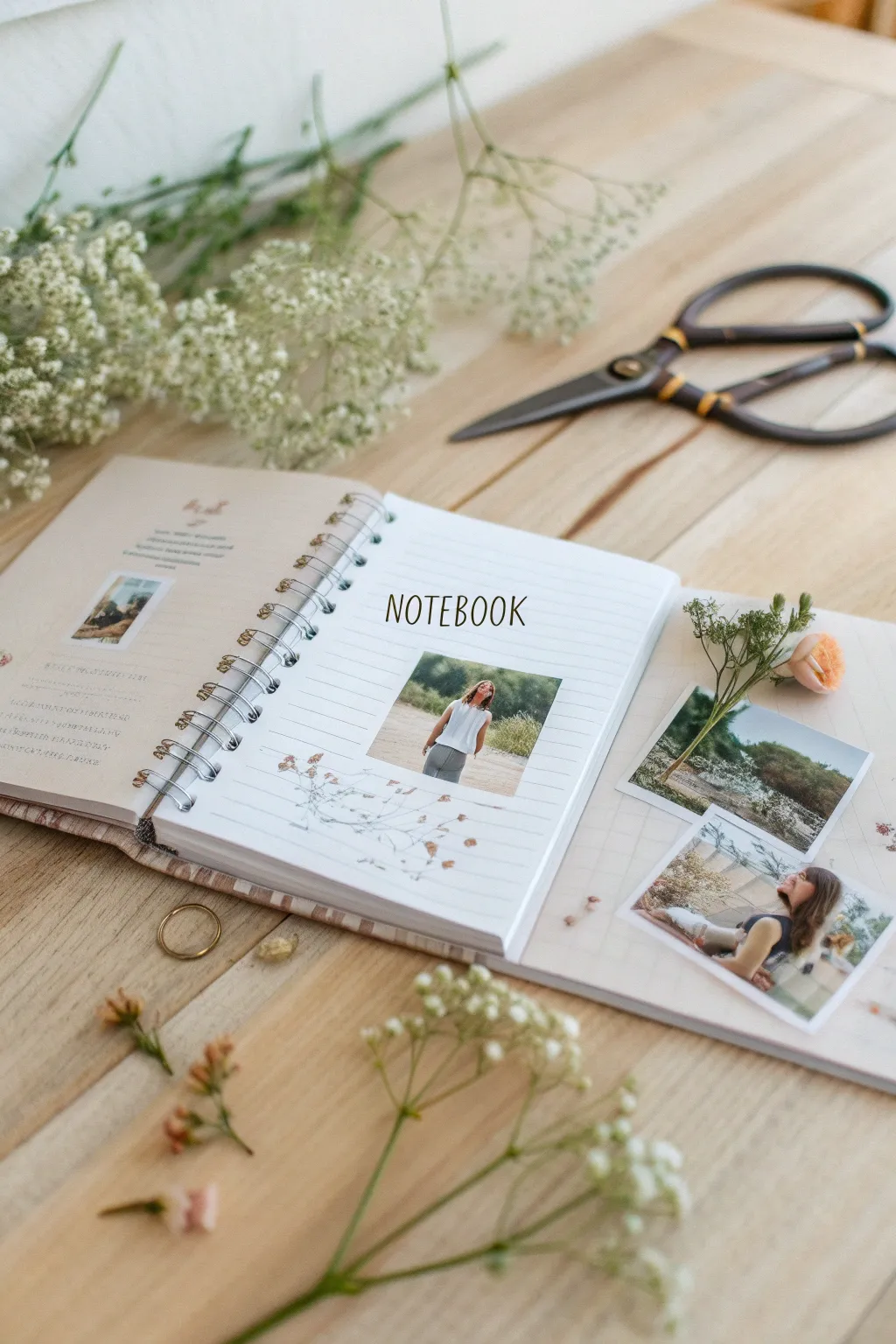 Unlock your dreams with a beautifully curated vision board in your notebook—where simplicity meets inspiration.