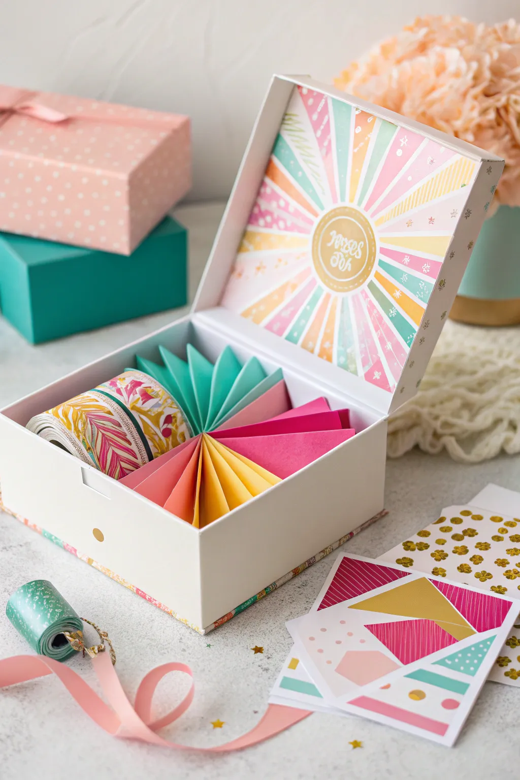 Unwrap joy with this Color Splash Extravaganza! A perfect blend of Scandinavian minimalism and Boho flair, this explosion box is a celebration in itself.