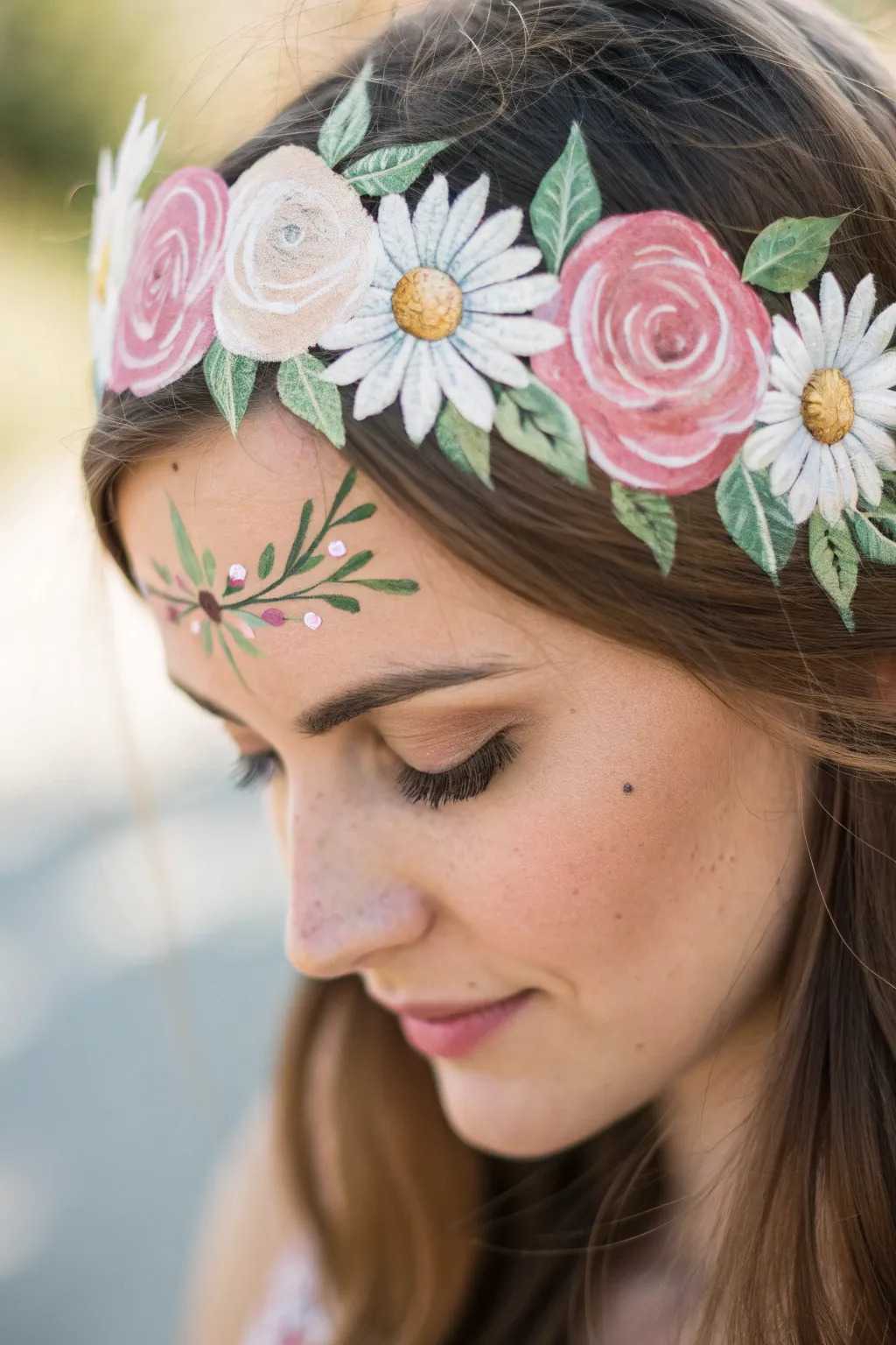 Embrace the beauty of nature with a painted floral crown that never wilts.