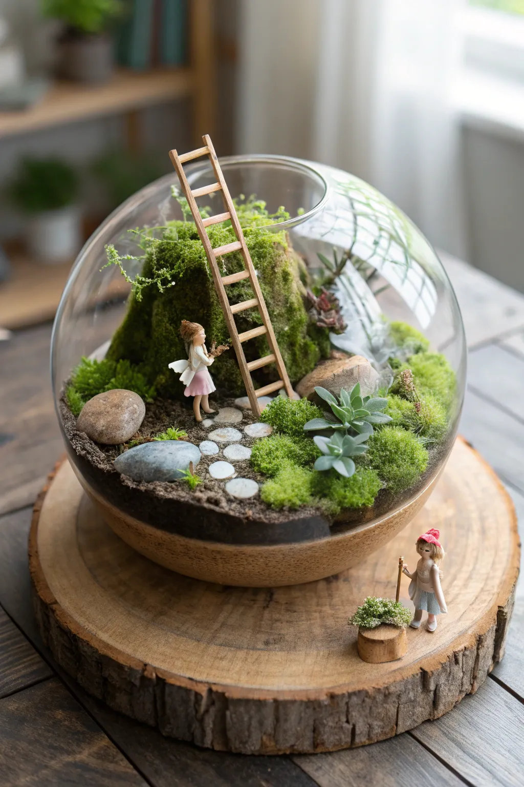 Capture the tranquility of nature with this enchanting fairy terrarium. #FairyTerrarium #NaturalElements #ScandiBoho