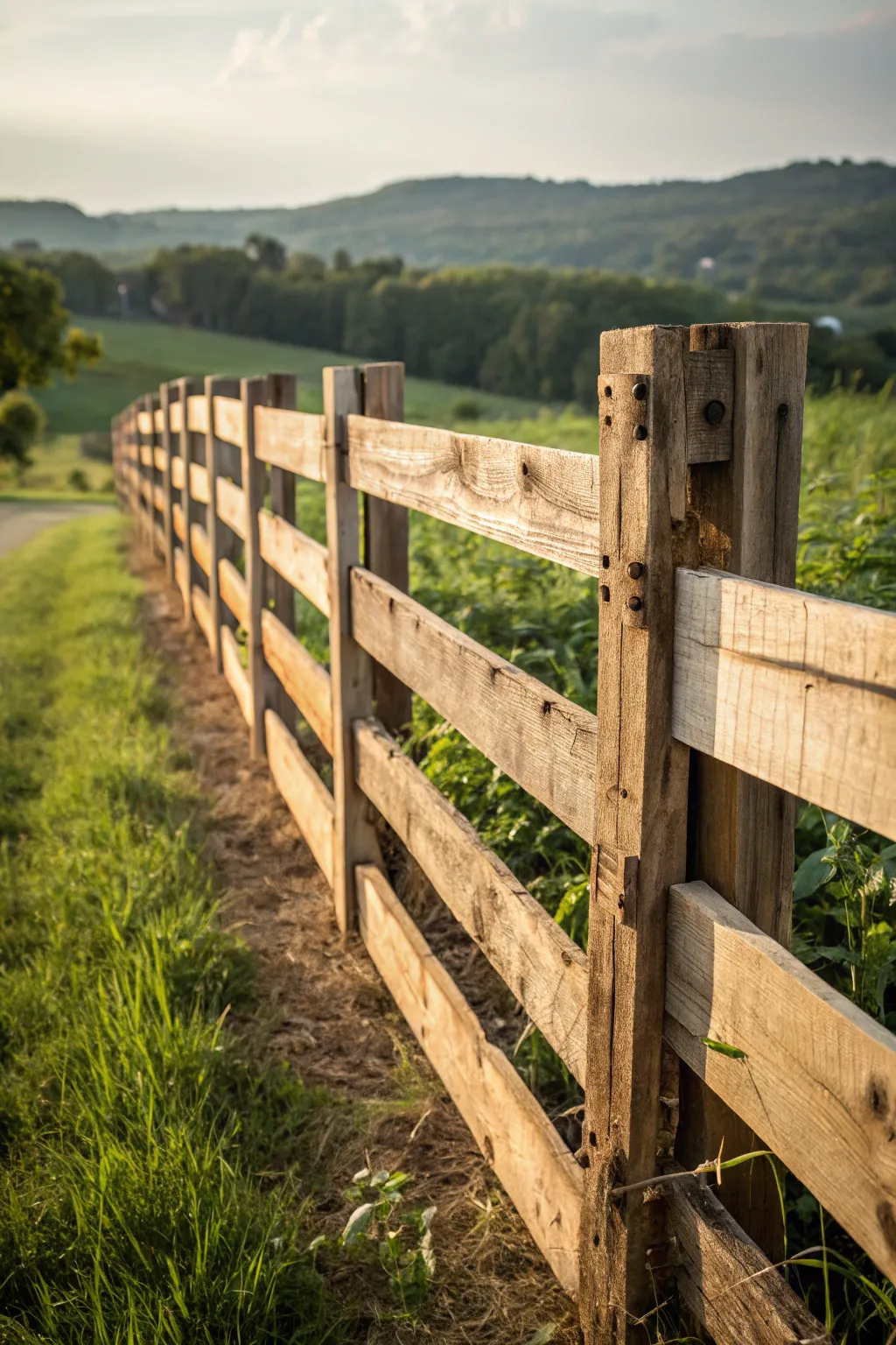 Transform your space with a rustic, eco-friendly fence crafted from recycled wood.