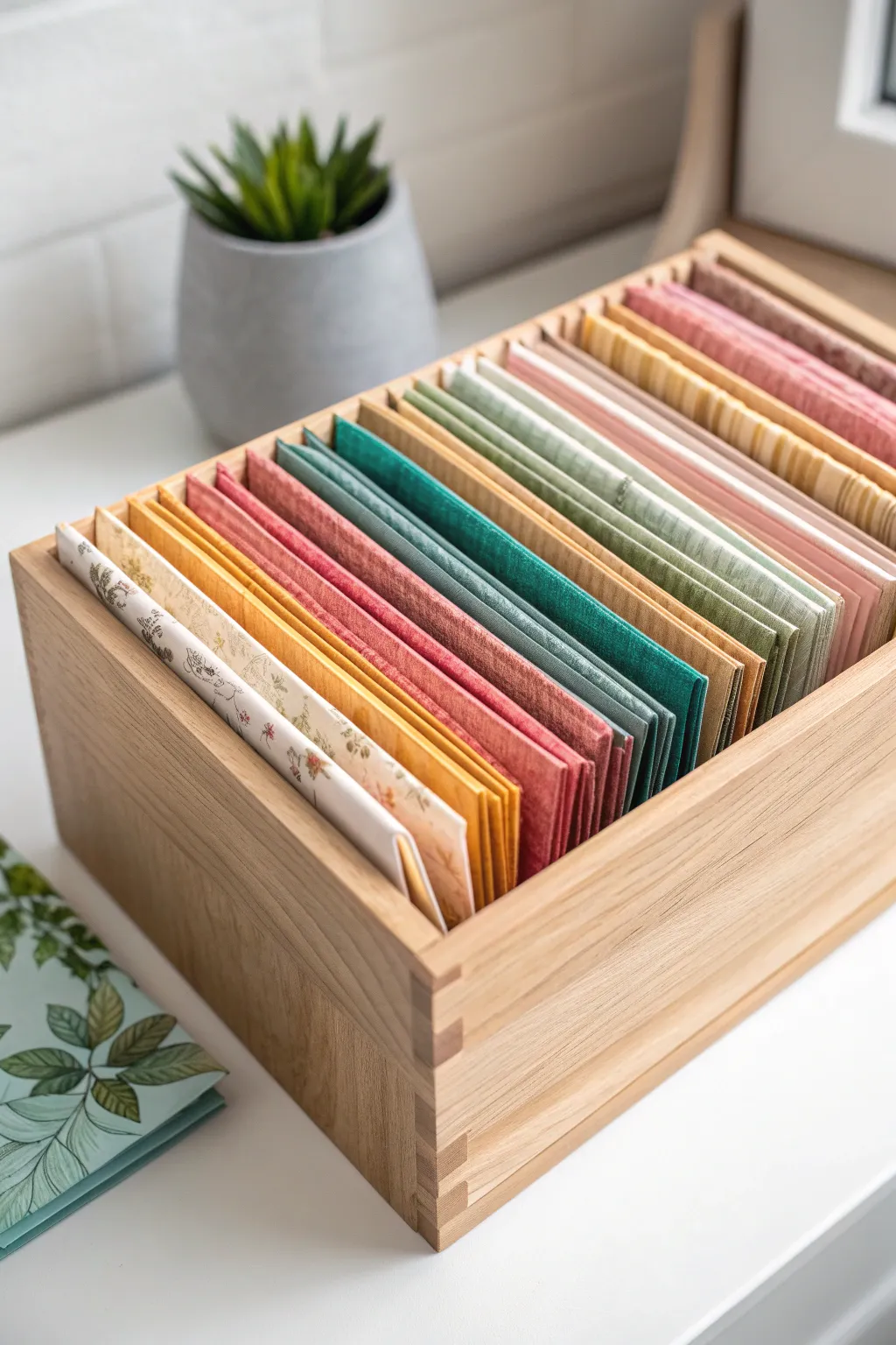 Transform your sewing space with stylish and efficient fat quarter storage that blends Boho charm with Scandinavian minimalism.