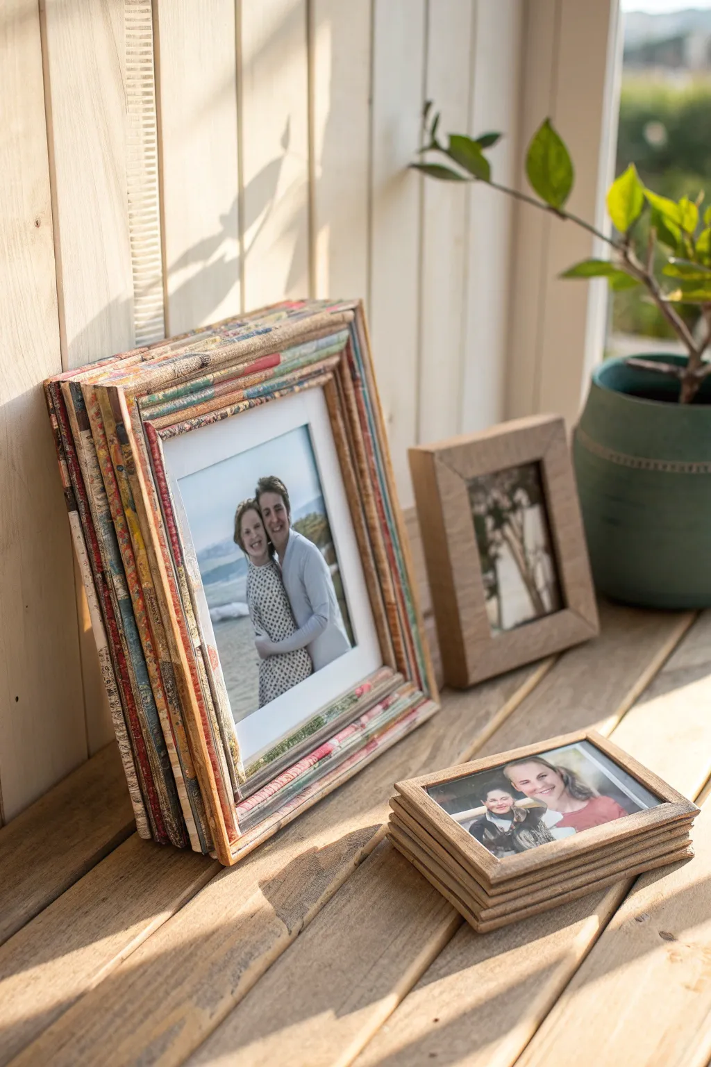 Craft a Heartfelt Memory: Transform old magazines and family photos into a stunning collage photo frame, blending simplicity with personal charm.