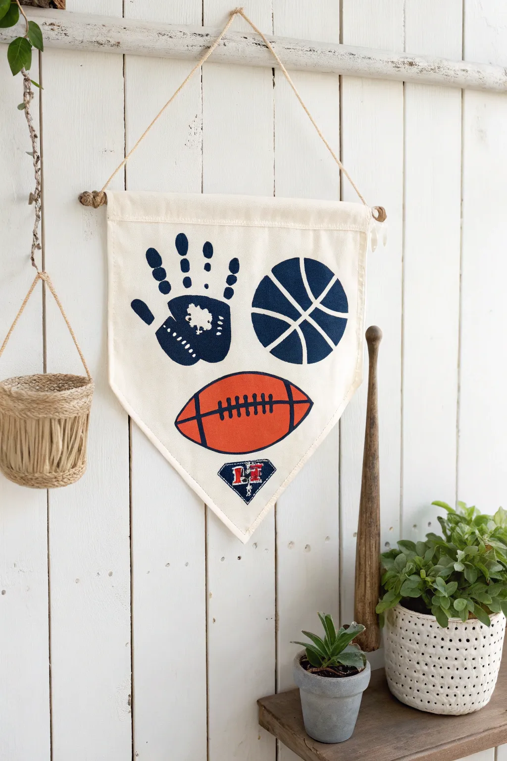 Celebrate Dad's love for the game with a personalized handprint sports banner. A perfect blend of simplicity and heartfelt creativity.
