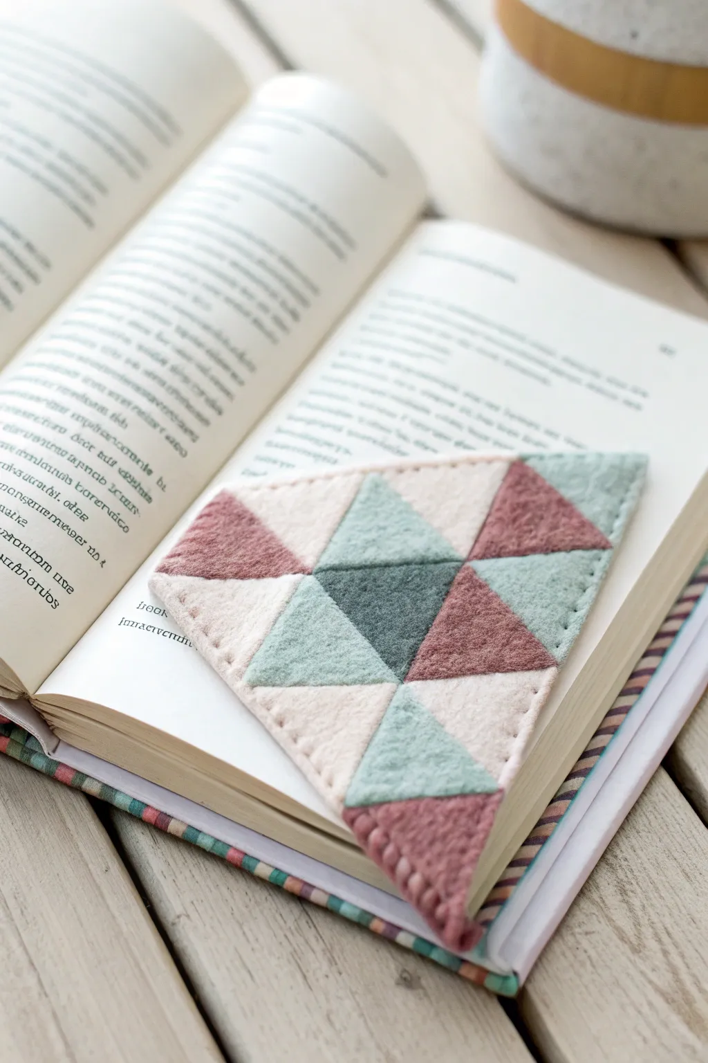 Add a touch of modern elegance to your reading with geometric felt bookmarks!