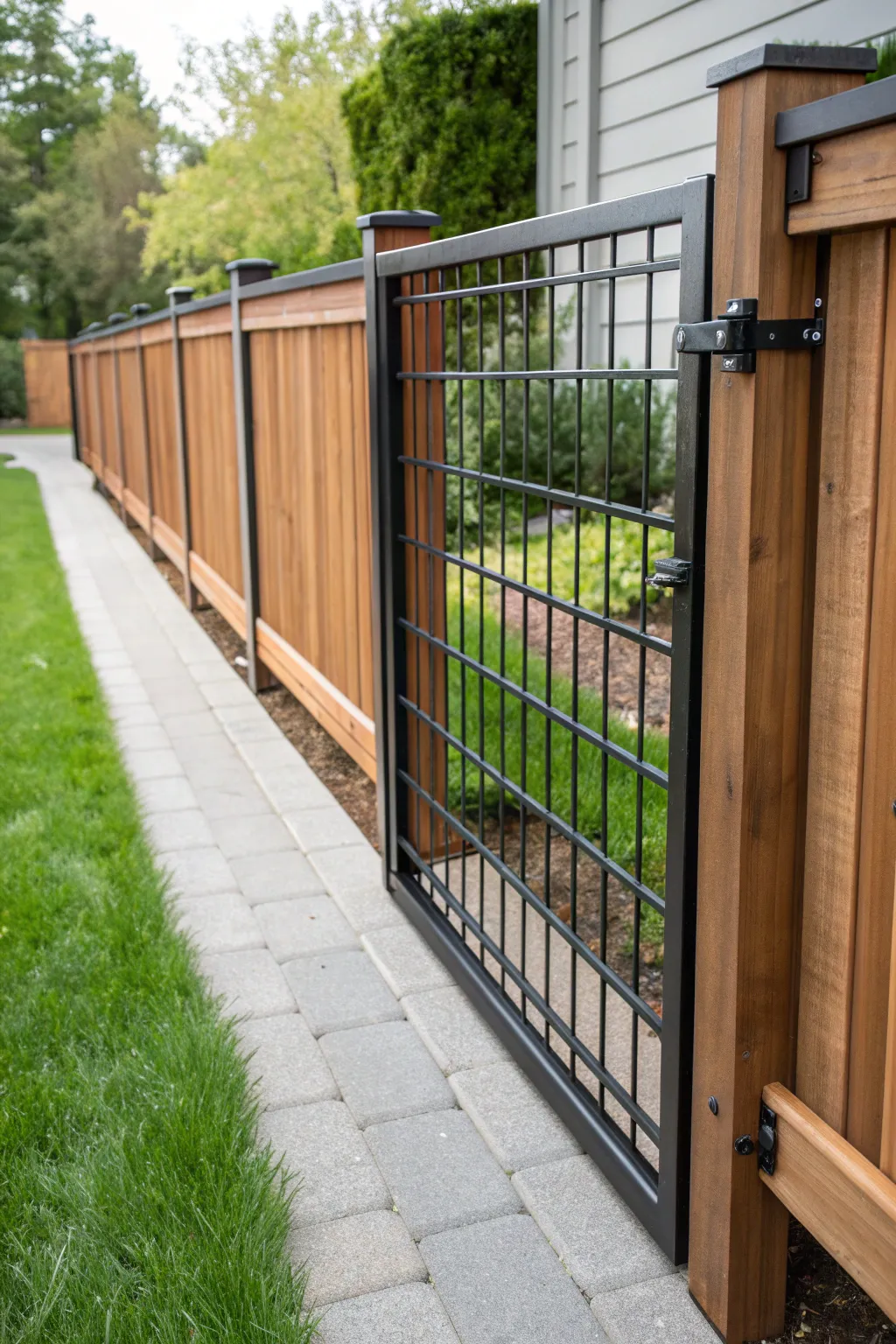 Secure your space stylishly with a modern fence grid solution.