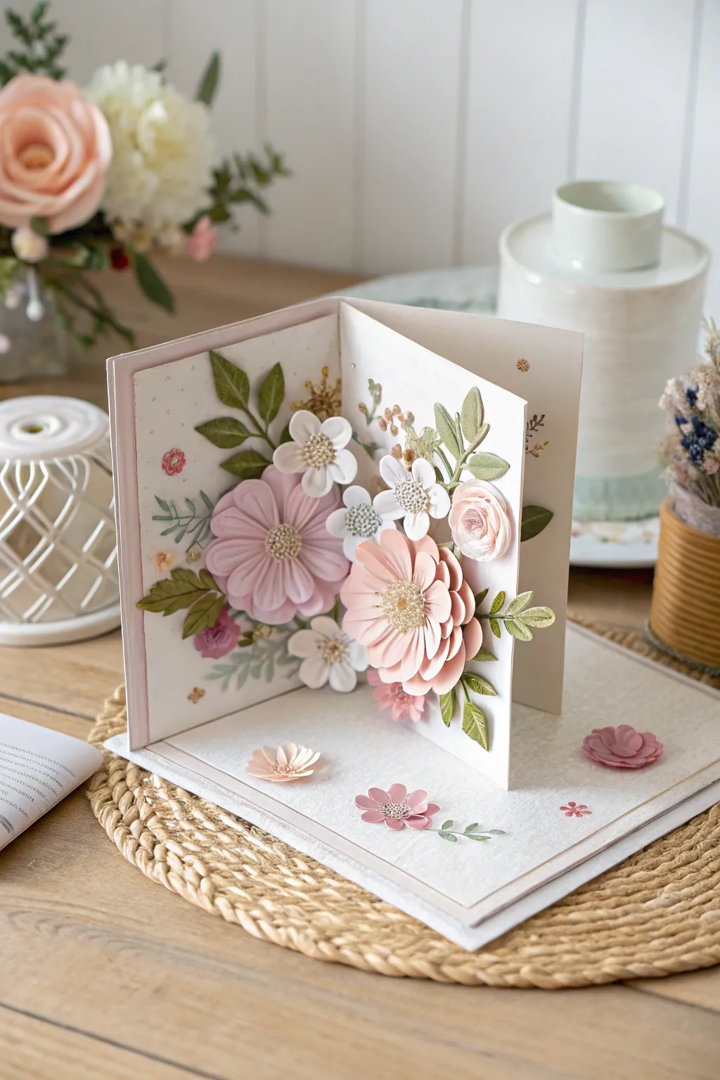 Surprise and delight with a stunning 3D pop-up flower card, a touch of elegance and craftsmanship in every fold.