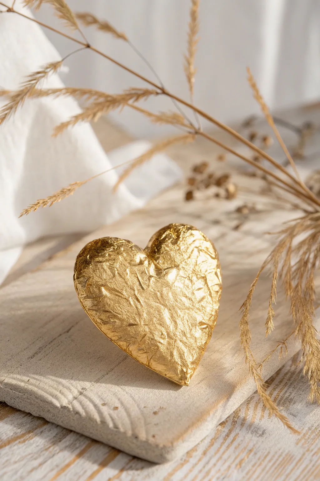 Embrace love's simplicity with this elegant heart foil art piece.