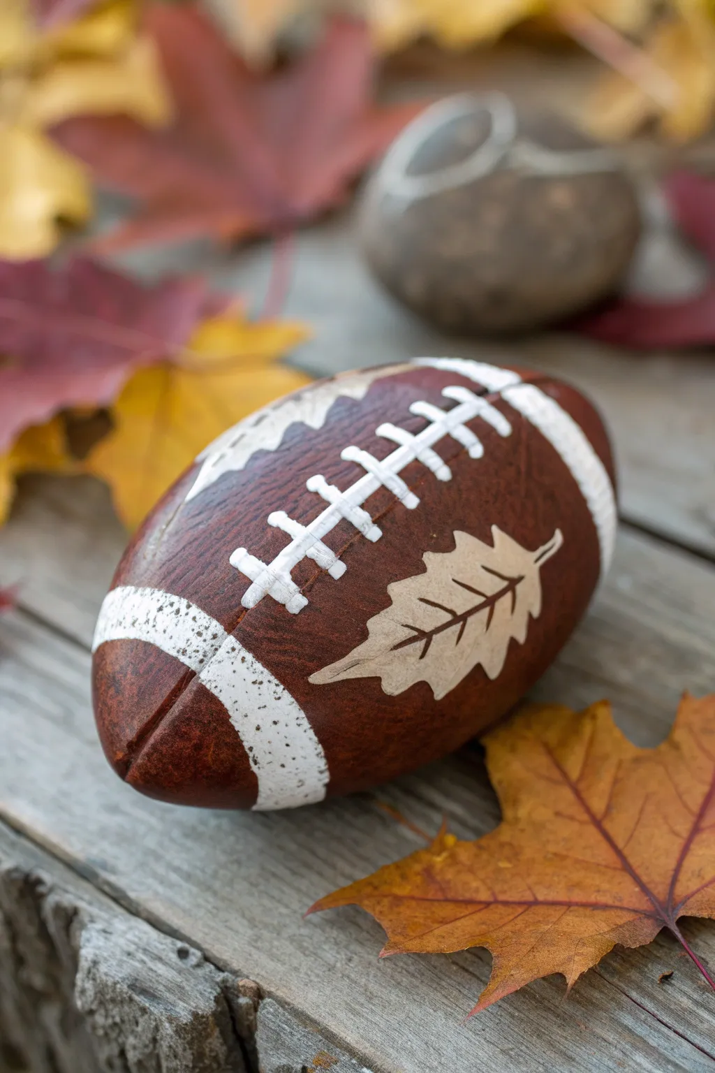 Turn nature into a touchdown with these painted football rocks!