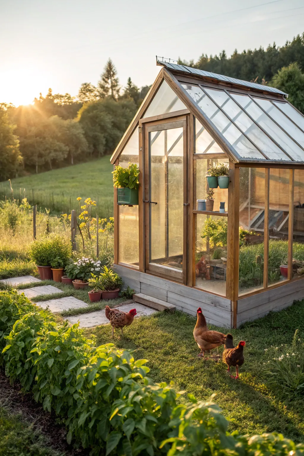 Merge gardening with chicken keeping in style—explore the warmth of a greenhouse coop.