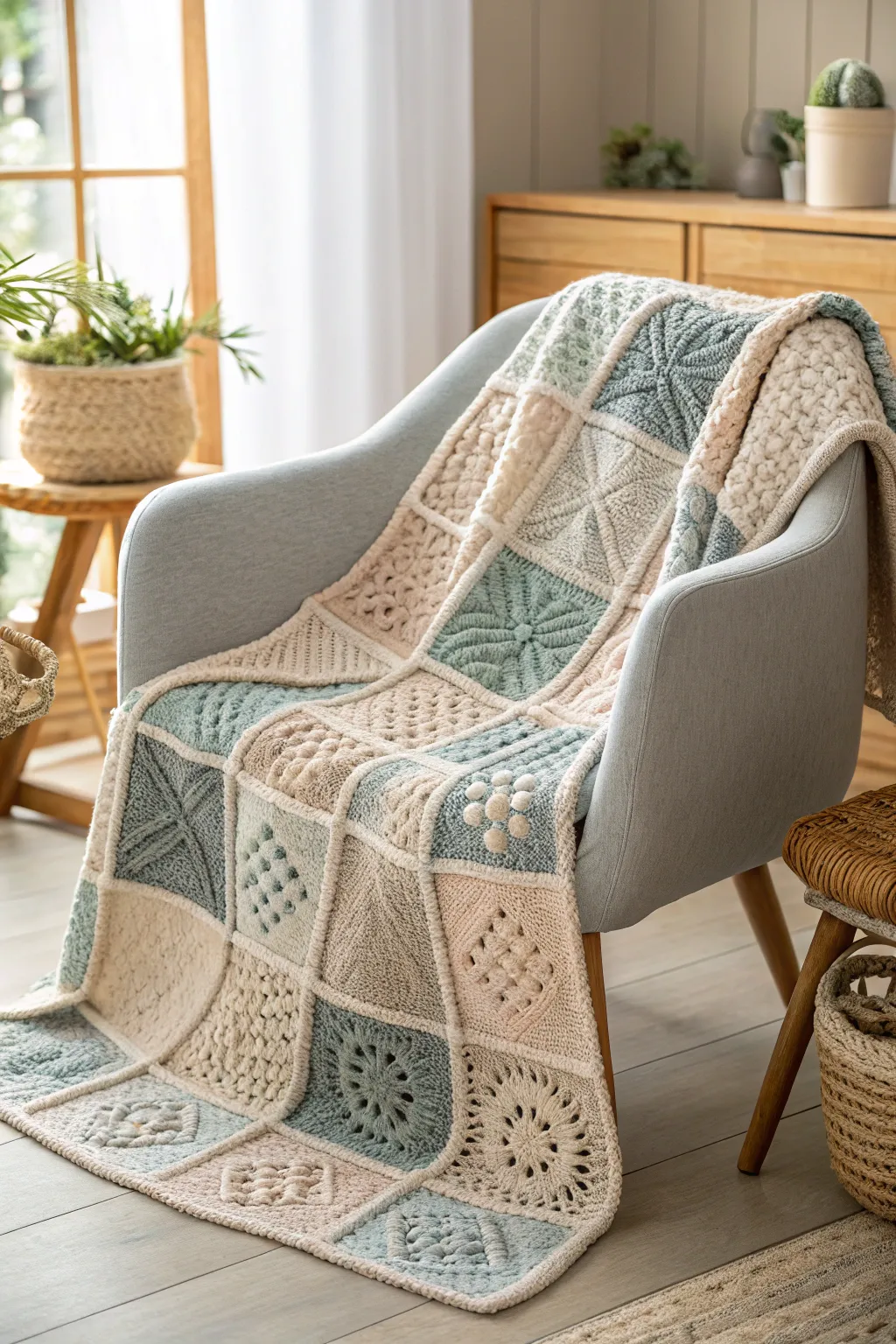 Patchwork Perfection: Craft your unique comfort with a blend of elegance and creativity. 🌿🧶