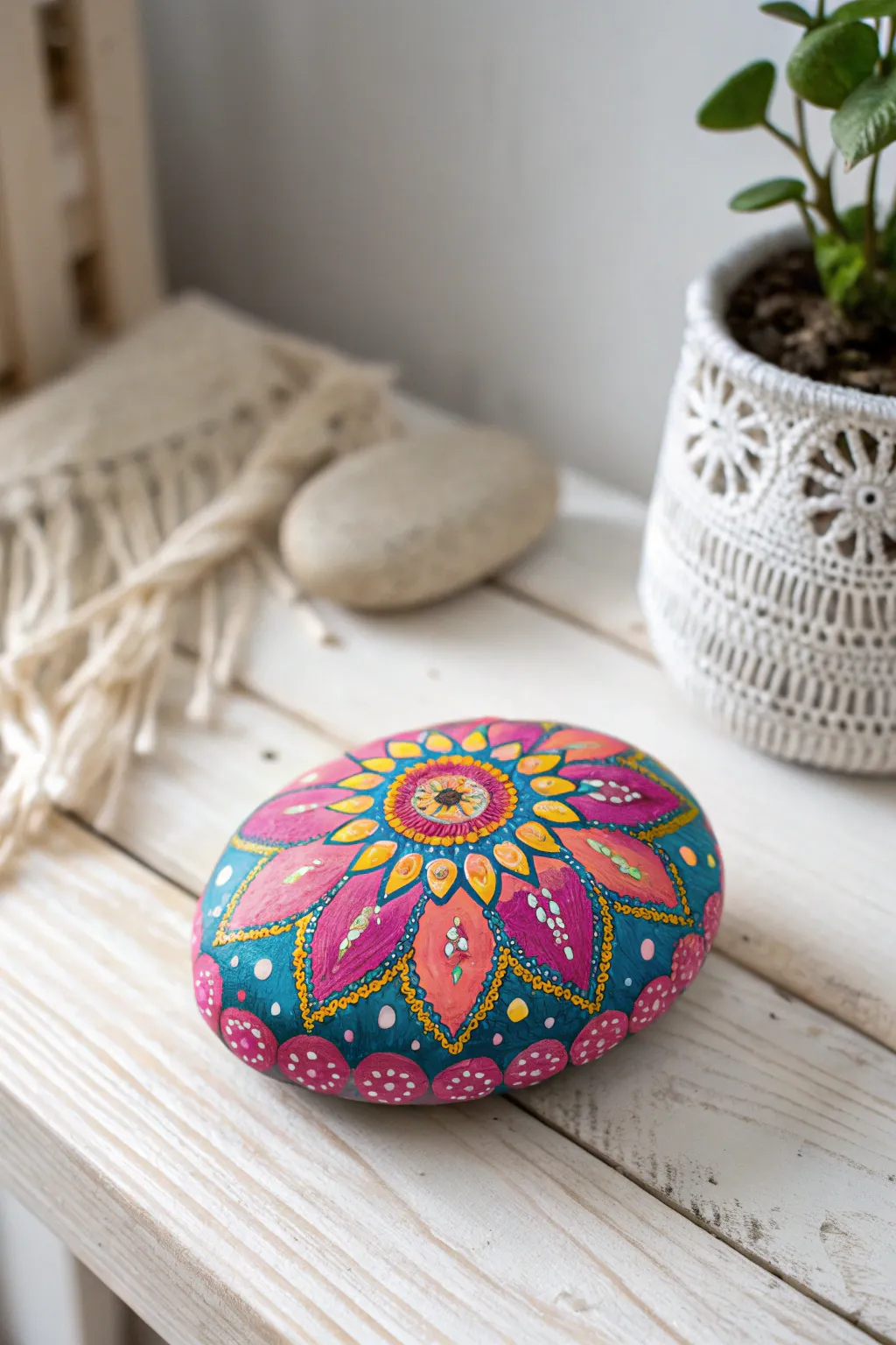 Bring joy and color into your space with a burst of creativity — rock painting with a vibrant twist!