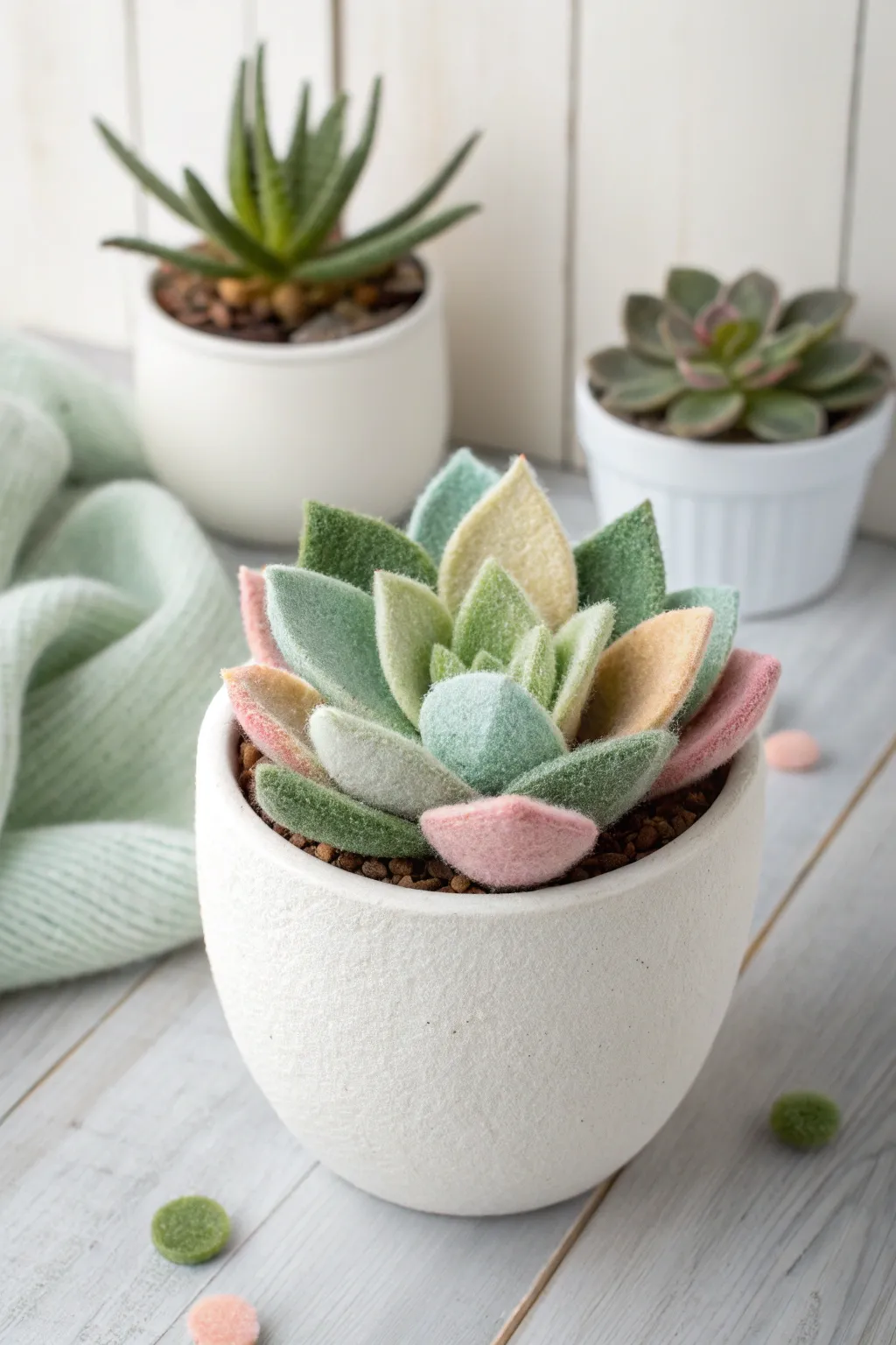Bring effortless greenery to your space with charming felt succulents—no watering needed!