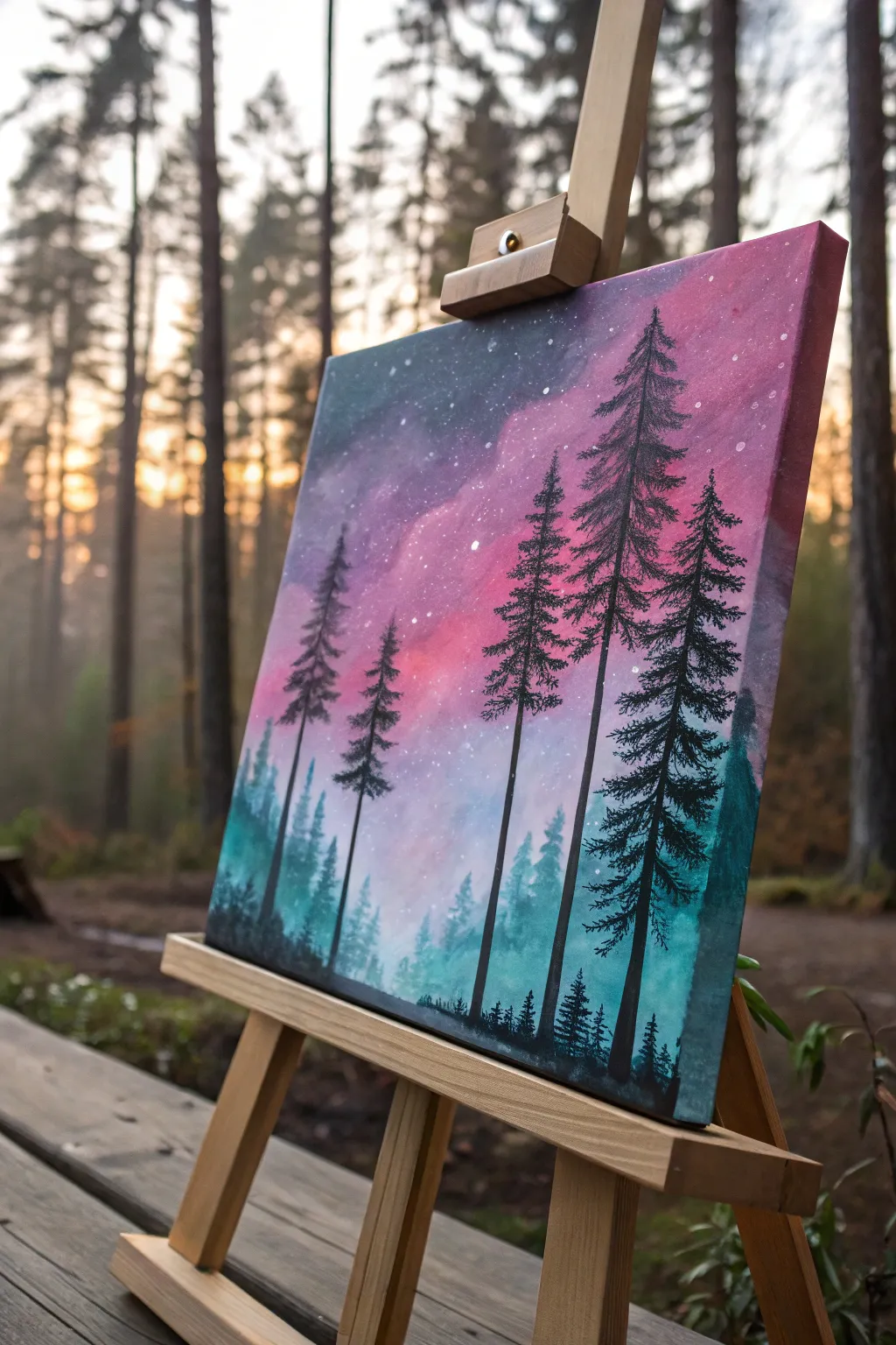 Unleash your creativity with a whimsical forest painting—where simplicity meets the mystical charm of nature.