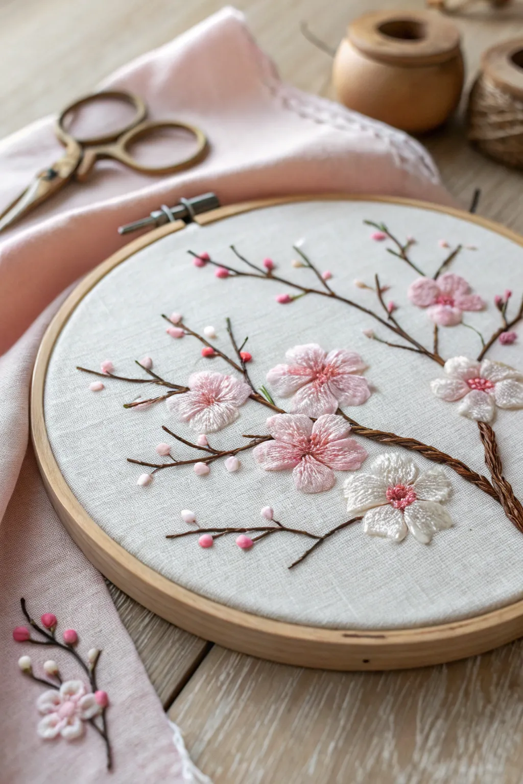 Capture the essence of spring with these exquisite cherry blossom embroidery designs, bringing elegance and tranquility to your space.