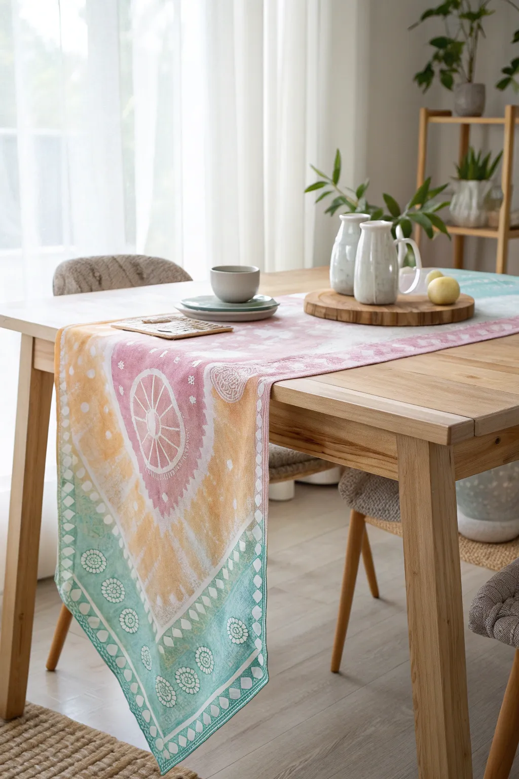 Add a pop of boho charm to your table with a stunning tie-dye runner!