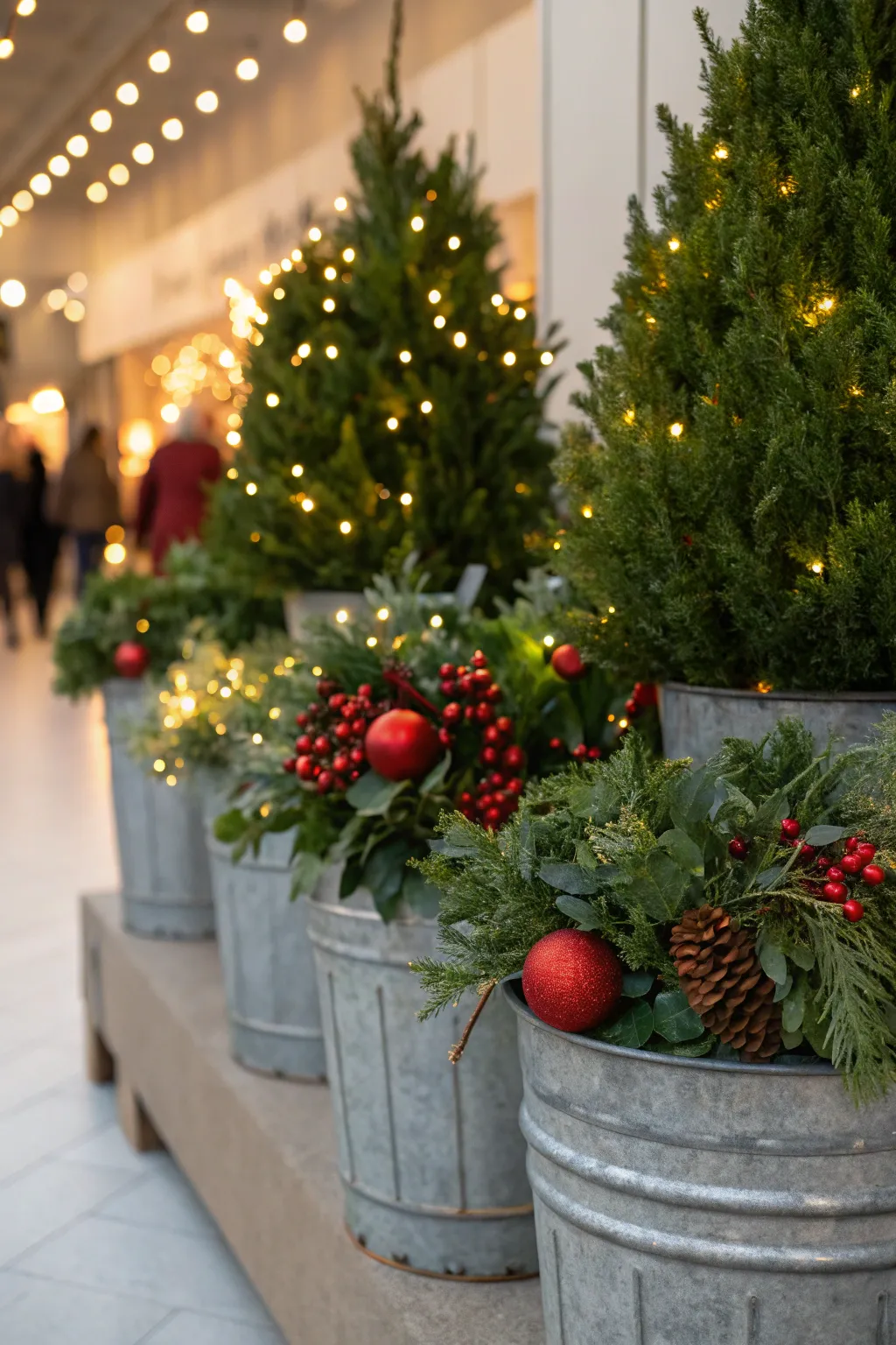 Create a festive atmosphere with galvanized holiday decor.