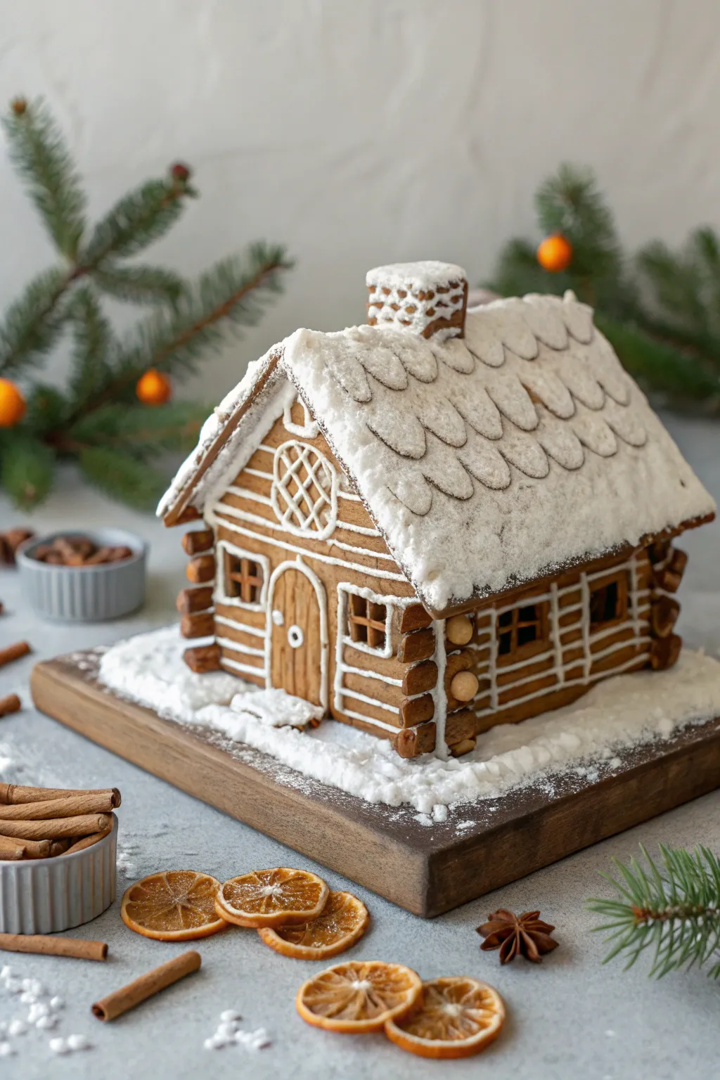 Escape to a Gingerbread Lodge Retreat: Where rustic charm meets holiday magic.