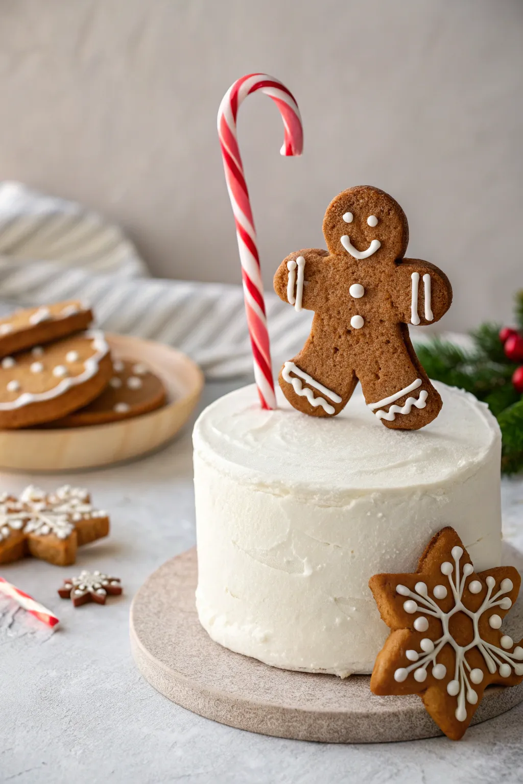 Celebrate the season with a touch of whimsy: a gingerbread man and candy cane delight!