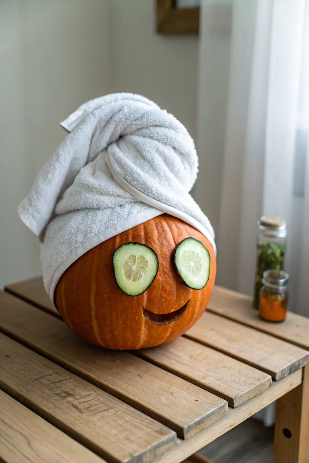 Unwind with a spa day pumpkin - a whimsical touch for your fall decor!