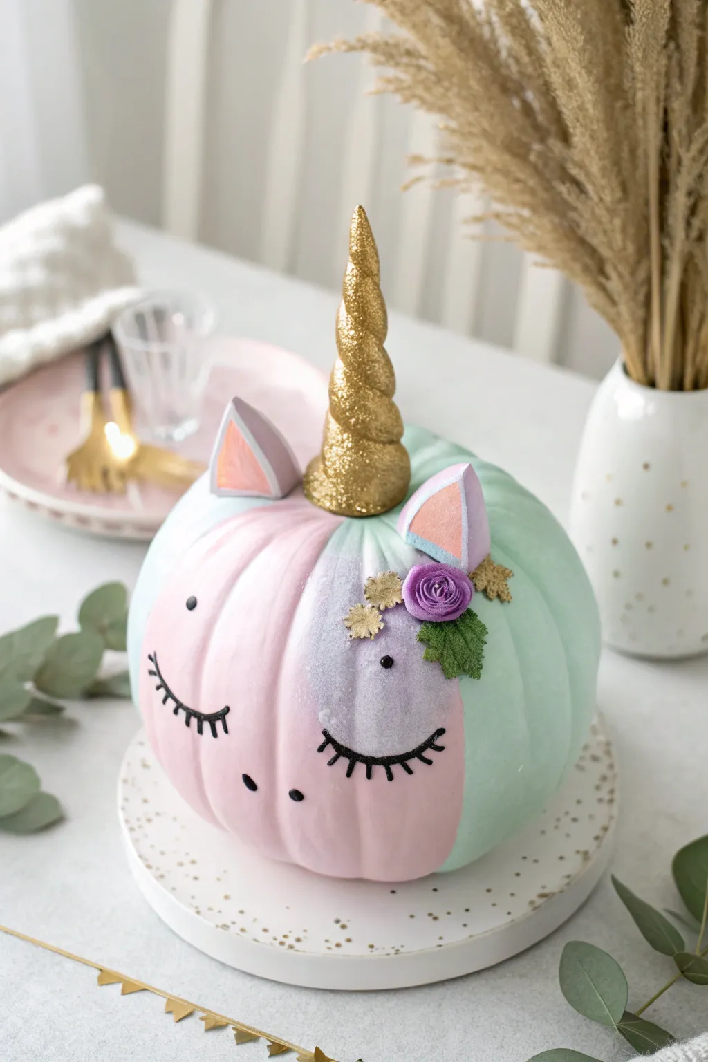 Unleash your creativity with this enchanting Unicorn Magic Pumpkin, perfect for adding a touch of whimsy to any autumn decor!
