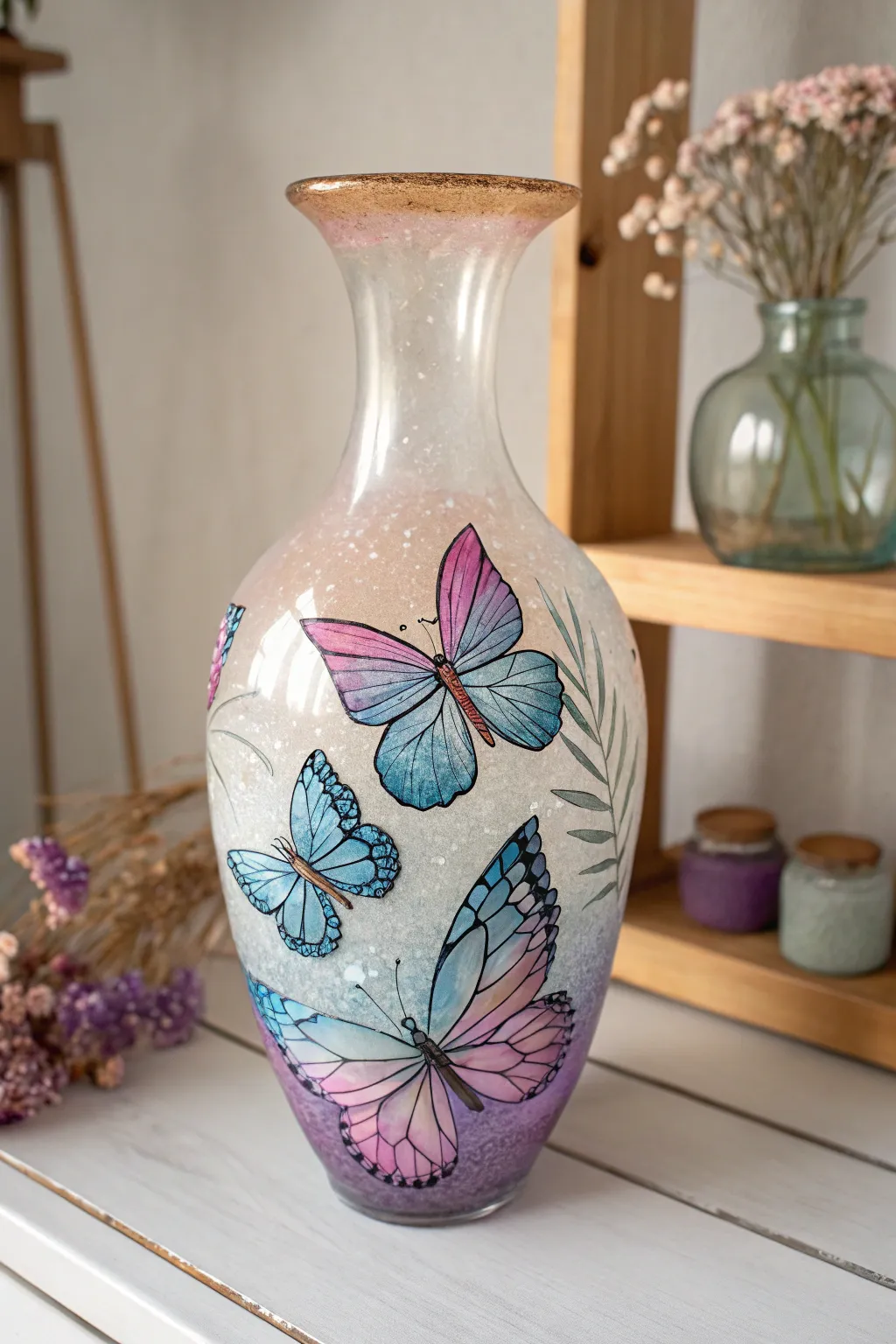 Transform your space with enchanting butterfly glass art; a touch of nature's whimsy captured in minimalist elegance.