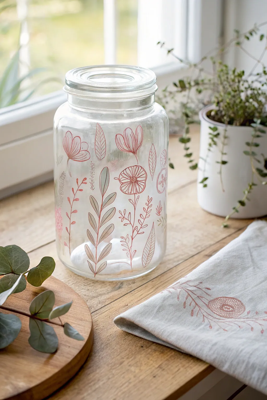Transform your storage with minimalist elegance: painted jars that blend beauty and practicality.