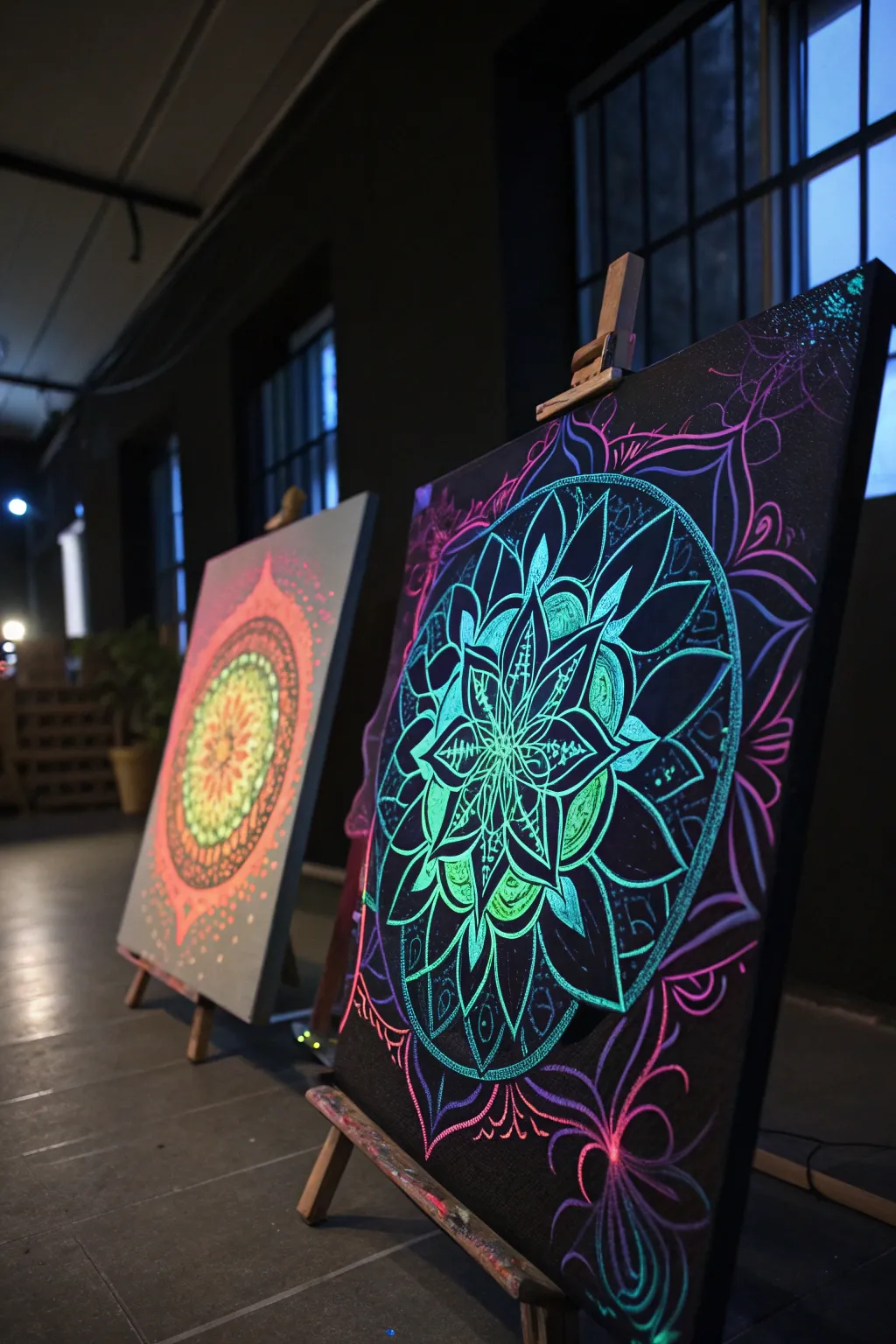 Transform your space with glowing abstract art that dazzles day and night.