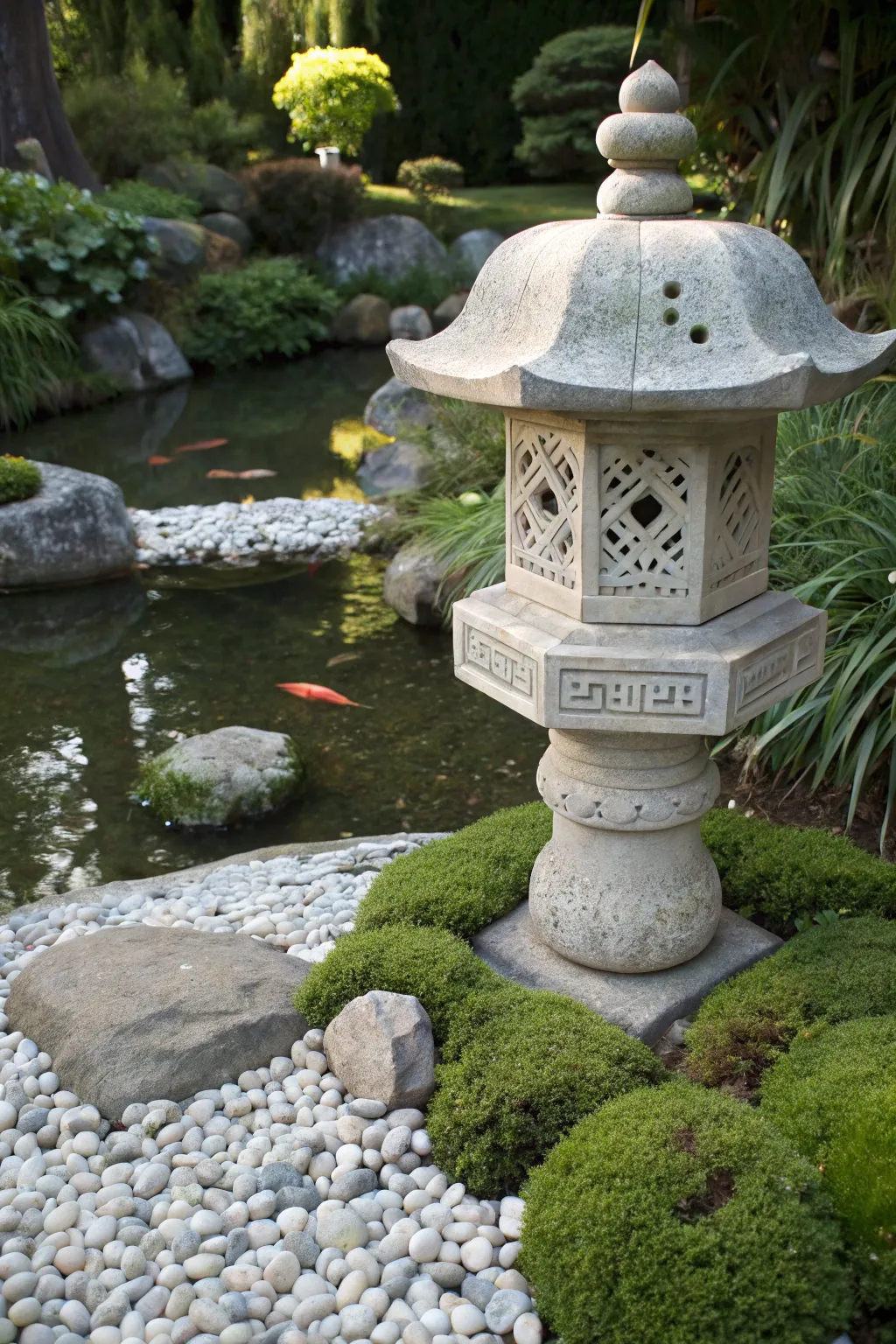 Elevate your goldfish pond with a touch of whimsy and elegance through exquisite decorative elements.