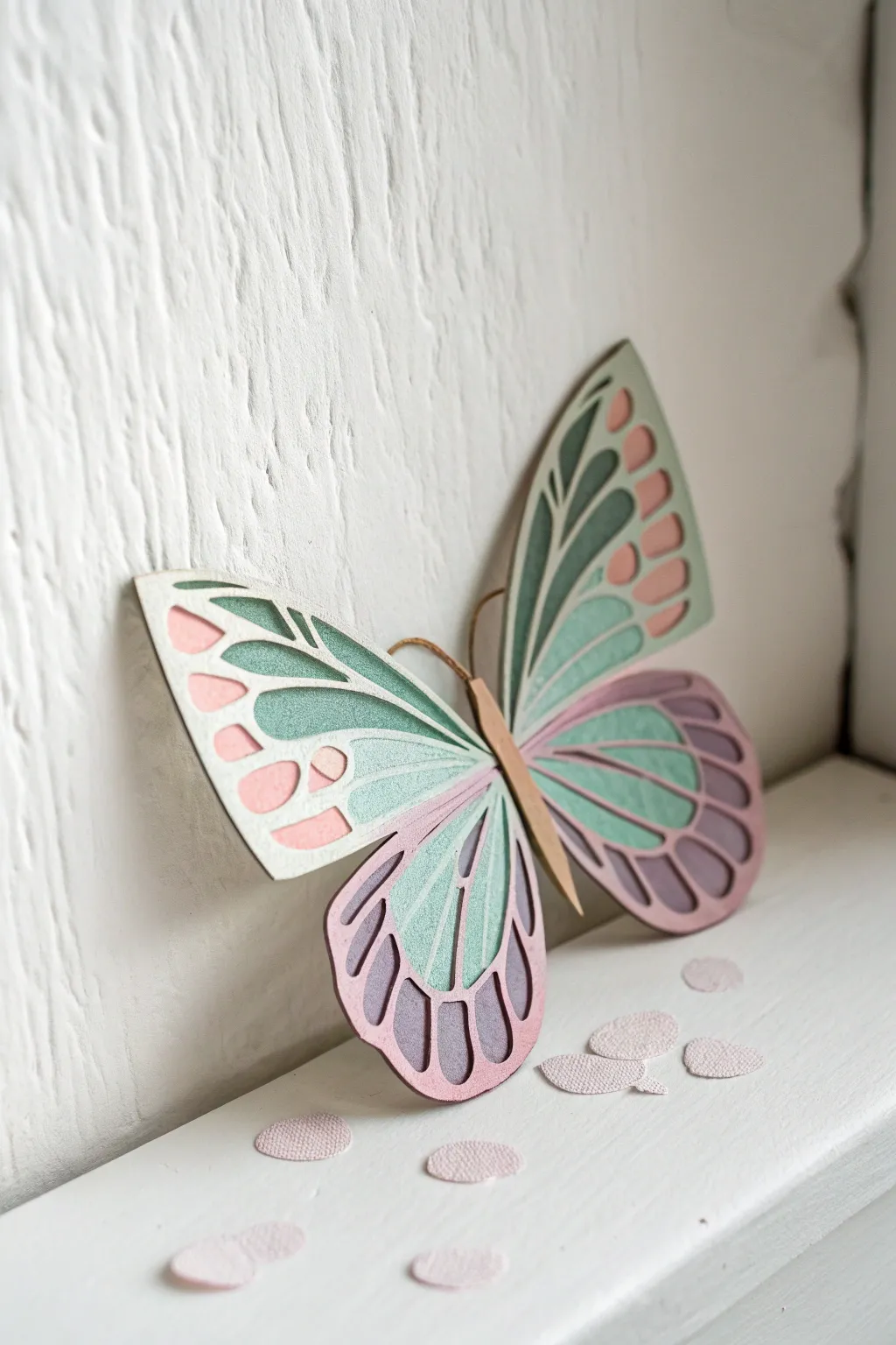 Let your creativity take flight with this enchanting butterfly installation, a perfect blend of minimalist beauty and boho charm.