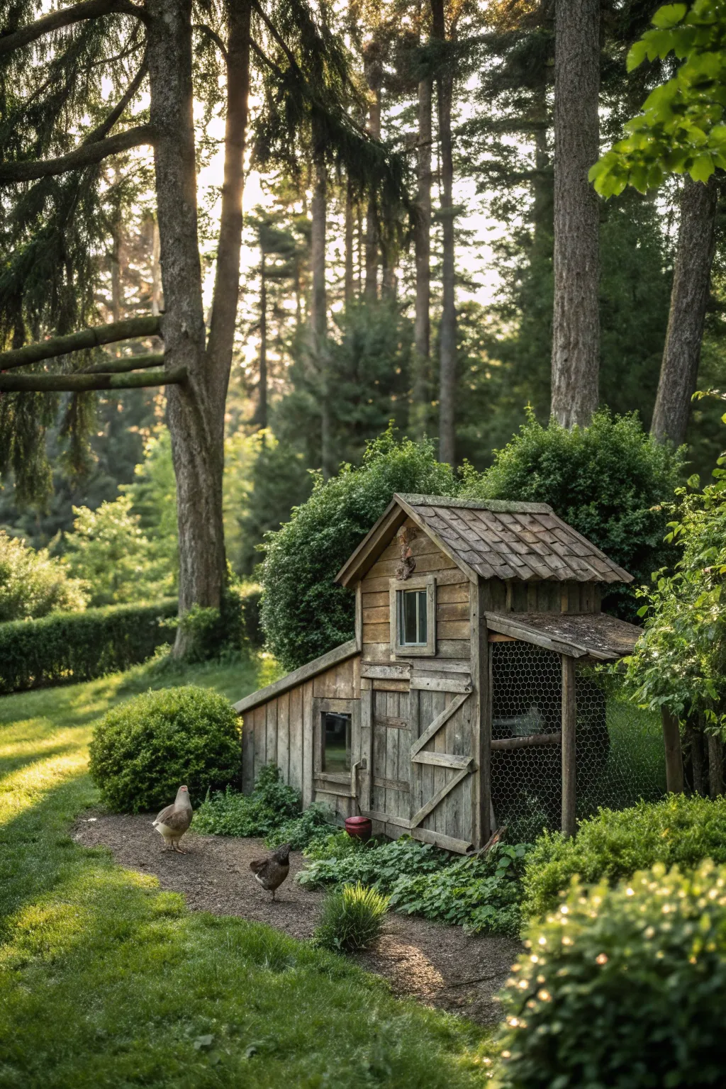 Create a tranquil haven for your guinea fowl with natural elements that blend seamlessly into the landscape.