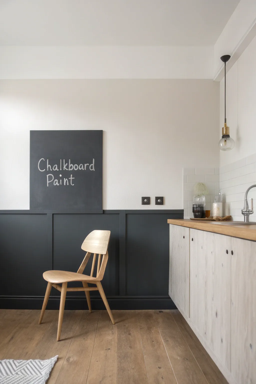 Transform your kitchen with a chic and functional chalkboard wall—perfect for your grocery list essentials!