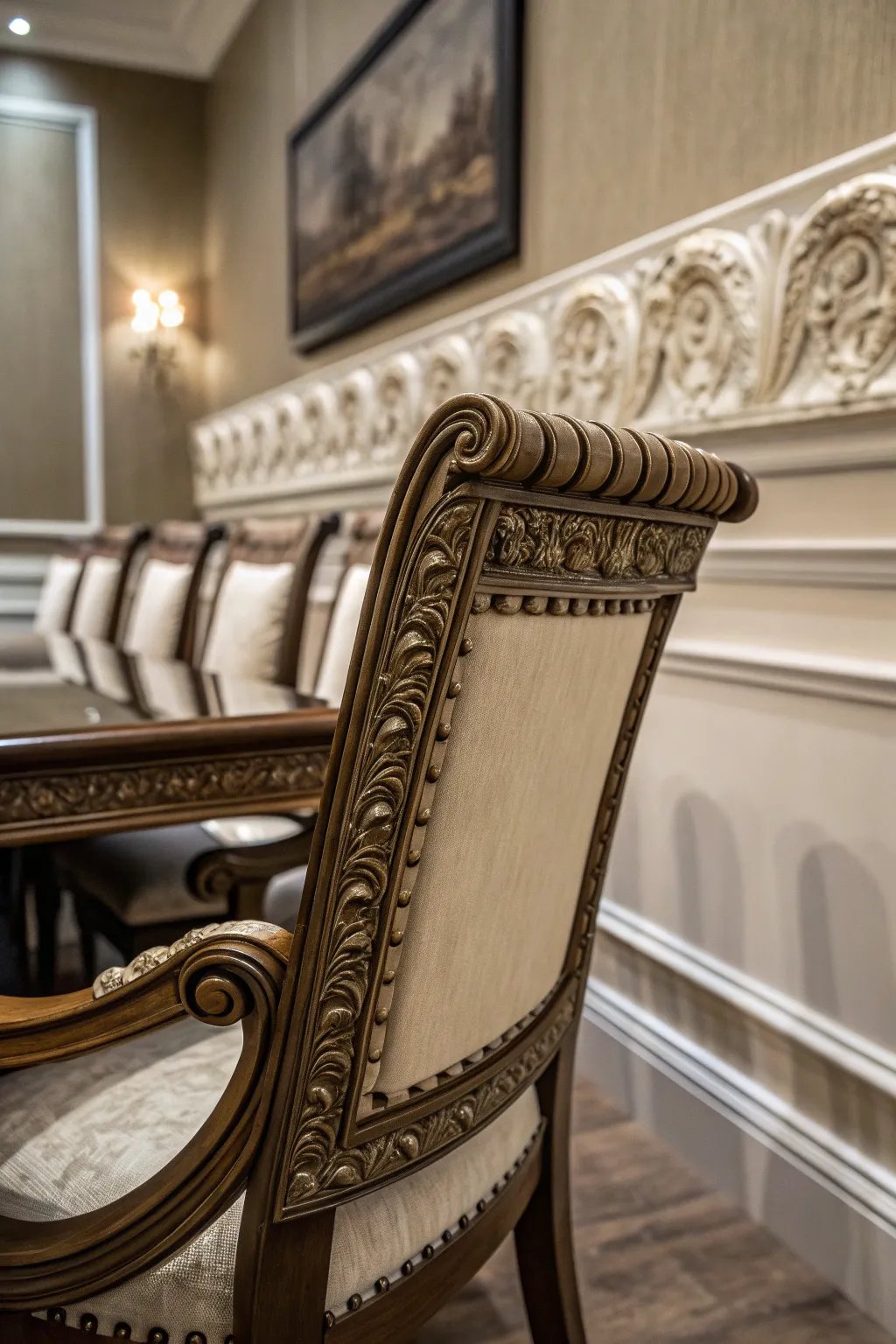 Transform your space with a touch of elegance: Discover the art of ornate chair rails.