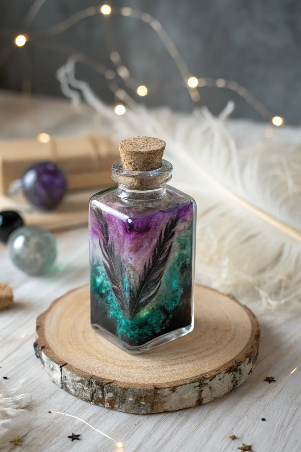Enchant your decor with this mesmerizing witches' potion bottle, a blend of simplicity and magic.