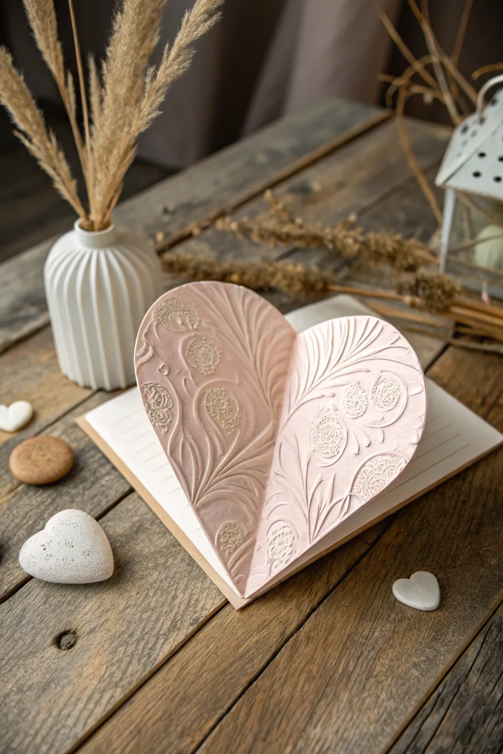 Embrace the art of heartfelt simplicity with a handmade heart fold card.