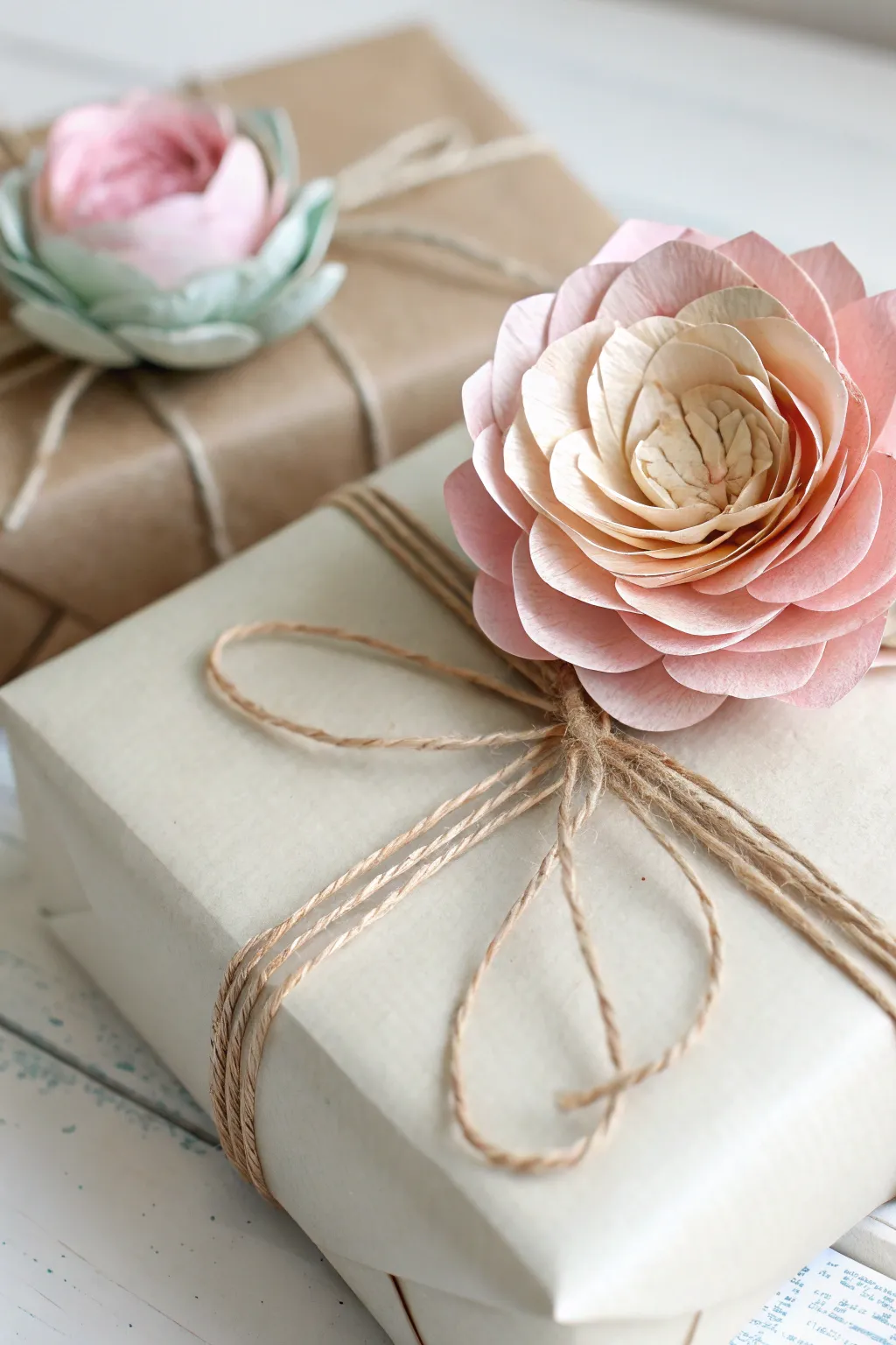 Elevate your gift-giving with charming paper flower toppers—where simplicity meets natural beauty.