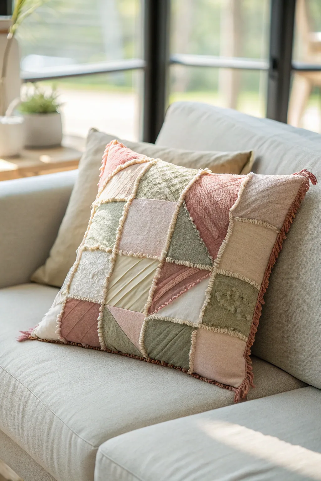 Add a touch of handcrafted elegance with this charming decorative pillow.