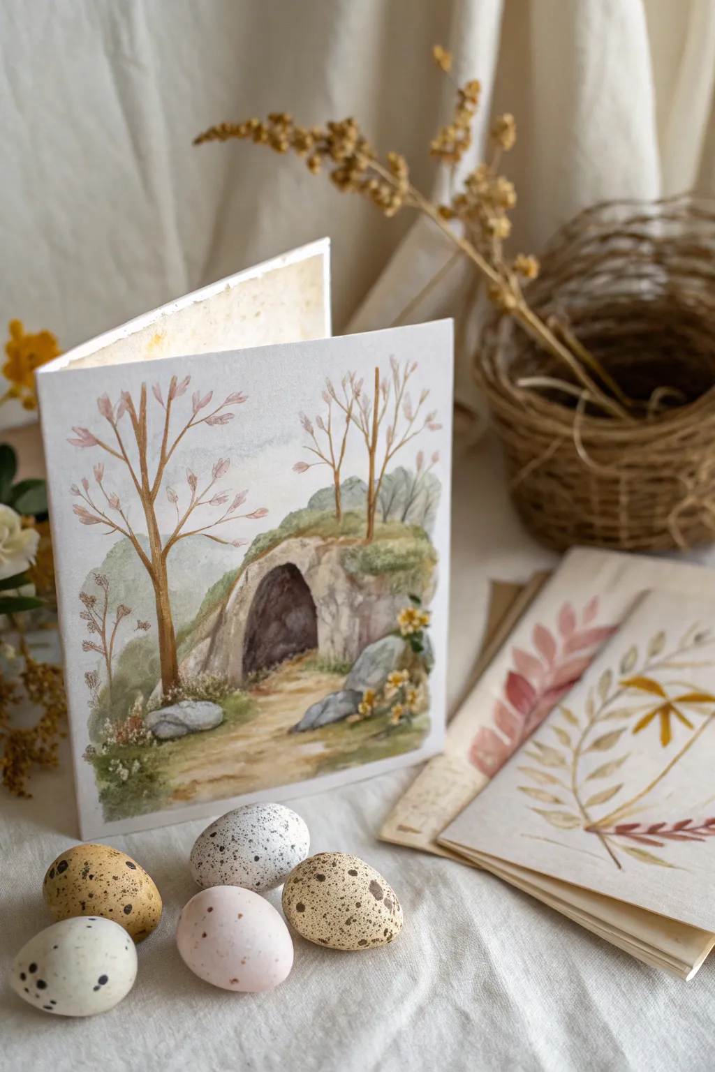 Celebrate the spirit of Easter with a touch of artistry and faith. 🌿✨ #HandmadeEasterCards #ScandinavianBoho #Craftsmanship