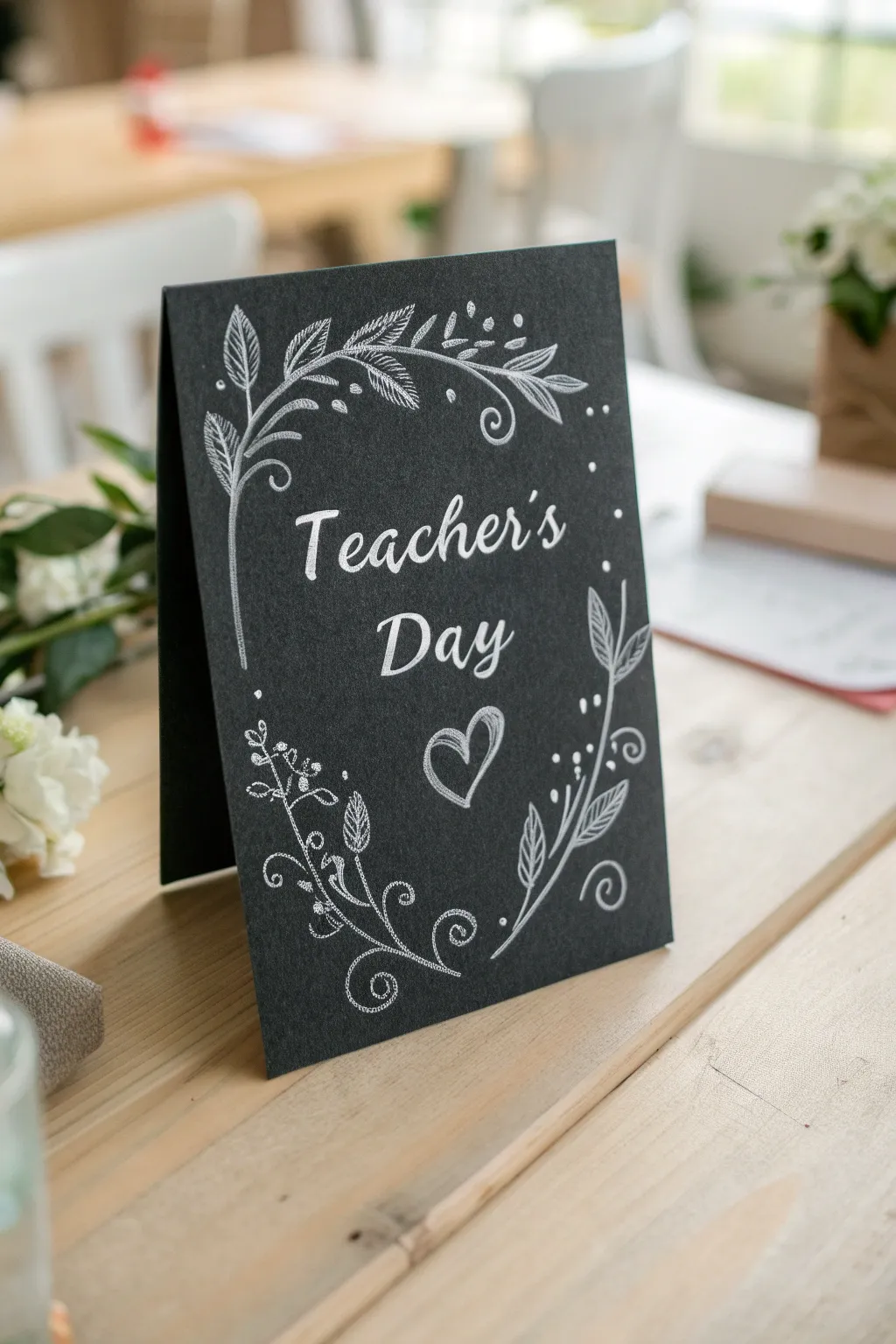 Celebrate Teacher's Day with a touch of handmade elegance. #ChalkboardCharm #MinimalistMagic