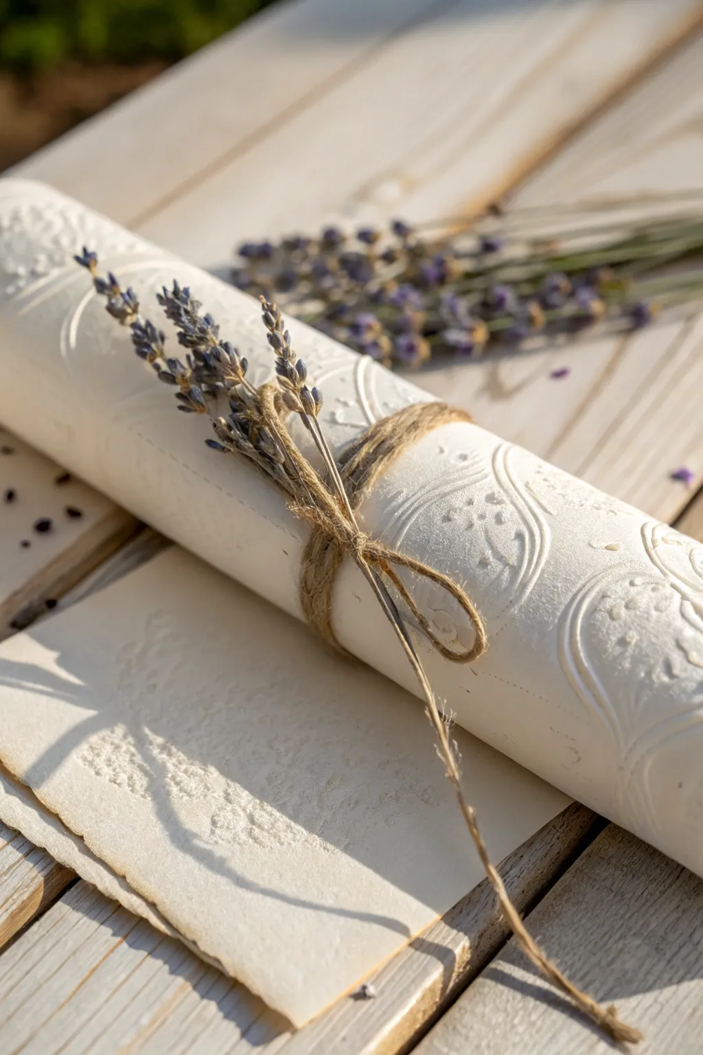 Unroll the charm of your special day with these exquisite scroll invitations, blending simplicity with artisanal elegance.