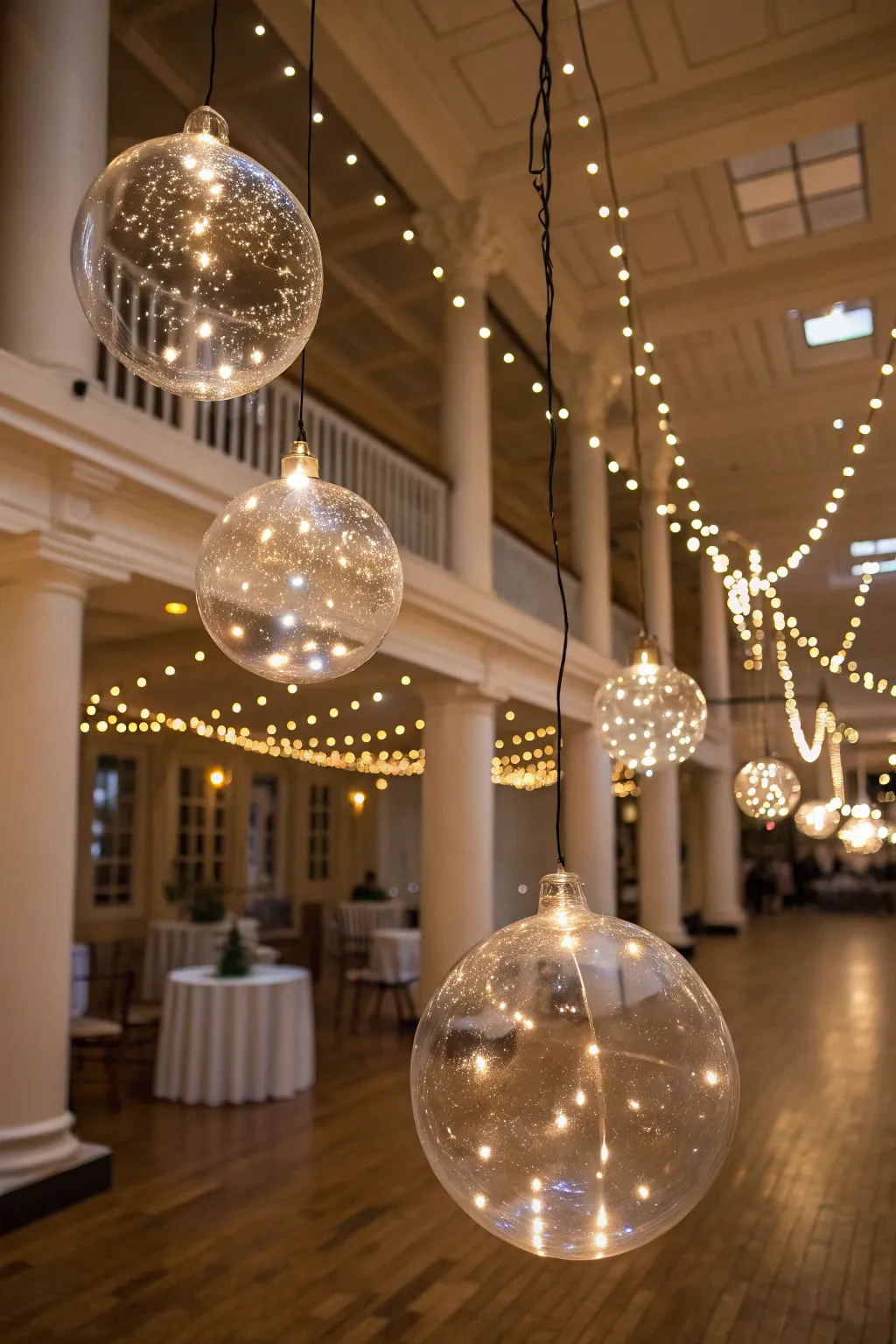 A magical light show with fairy-lit globes.