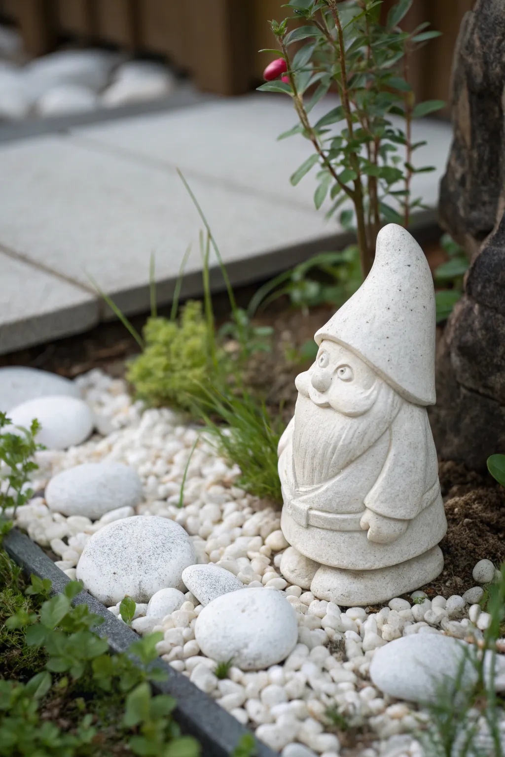 A whimsical secret hidden in plain sight: discover the charm of minimalist garden gnomes.