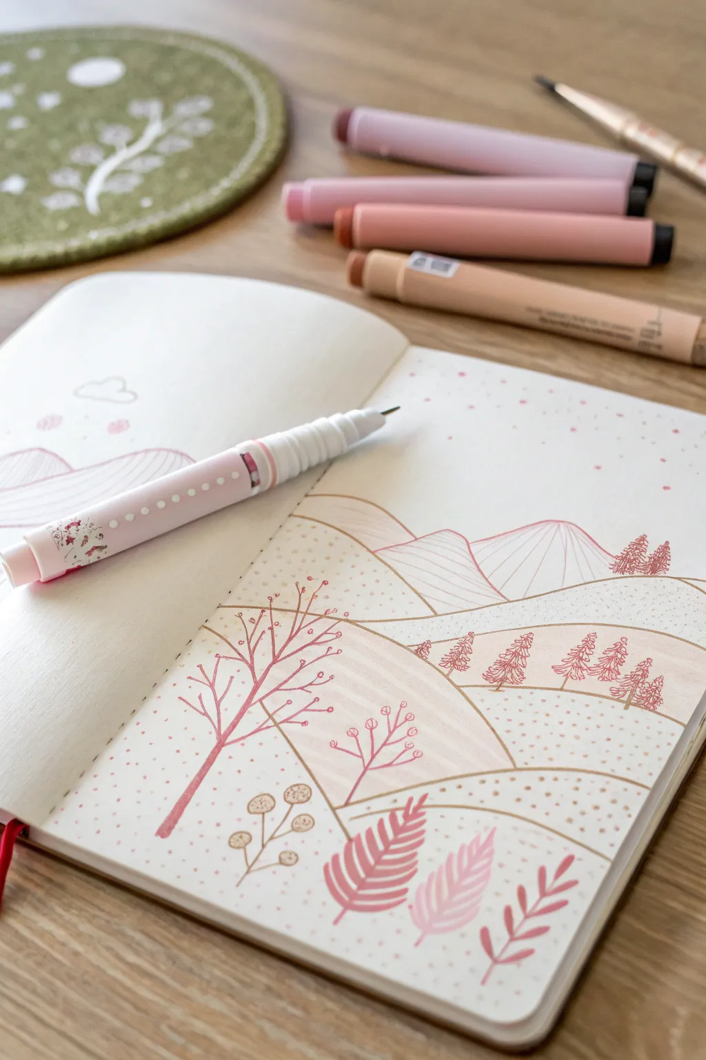 Discover the art of simplicity: Craft your own serene landscapes with the humble highlighter.