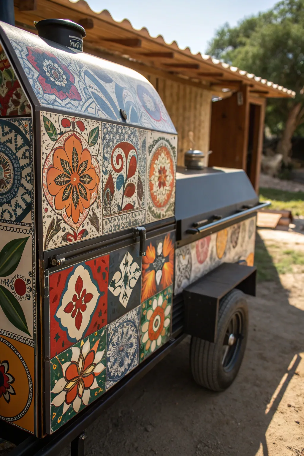 Transform your BBQ trailer into a masterpiece with hand-painted tiles that speak volumes.
