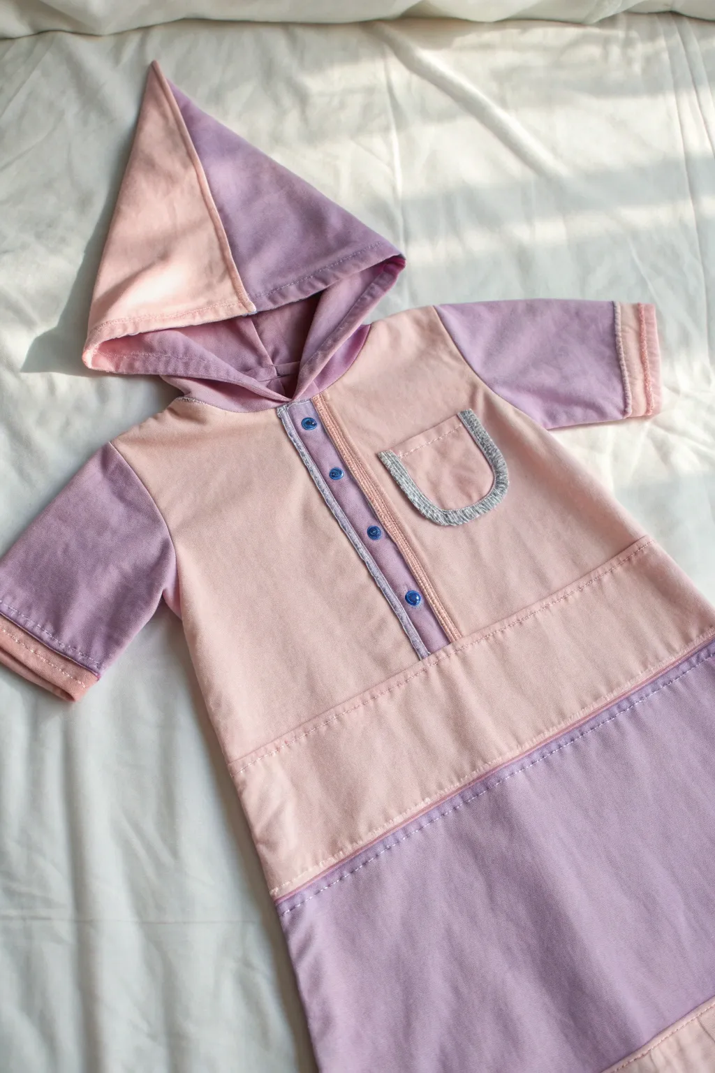 Transform old linens into a stunning crayon costume that blends sustainability with minimalist beauty.