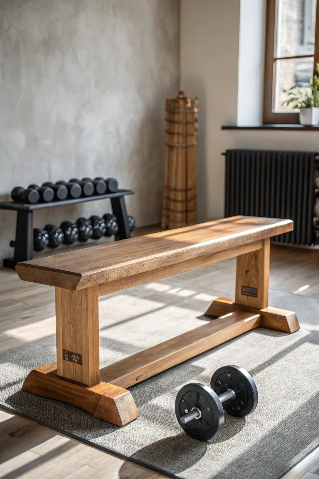 Craft Your Strength: Embrace the simplicity and durability of a DIY wooden weight bench for your home gym.