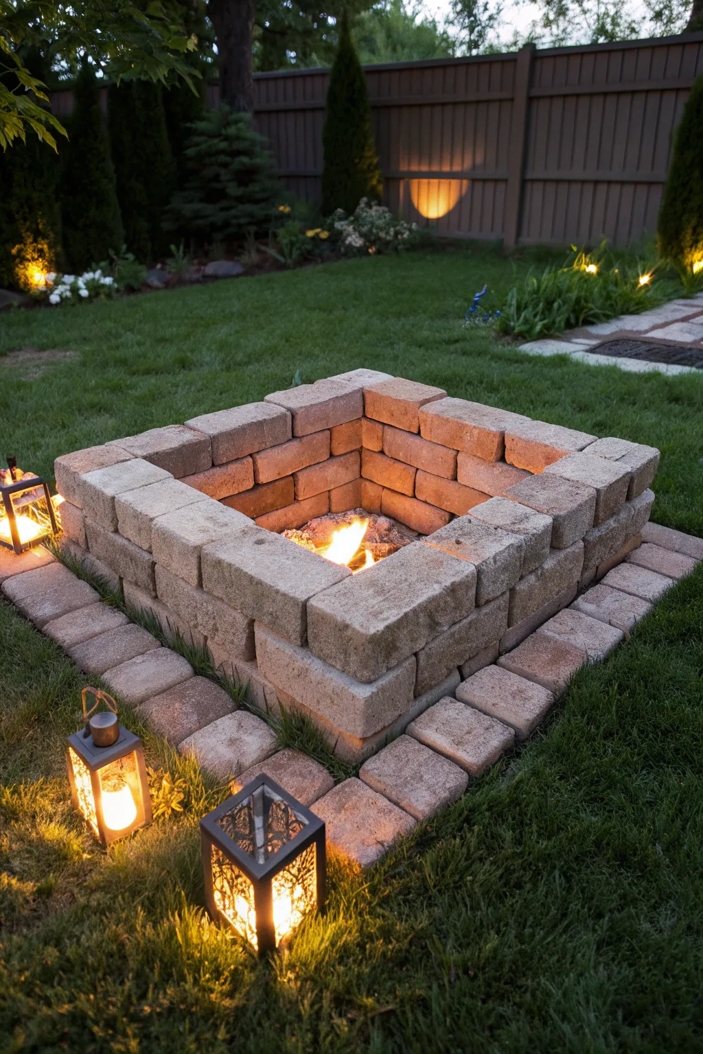 Elevate your outdoor gatherings with a double-layered brick fire pit for unmatched stability and style.