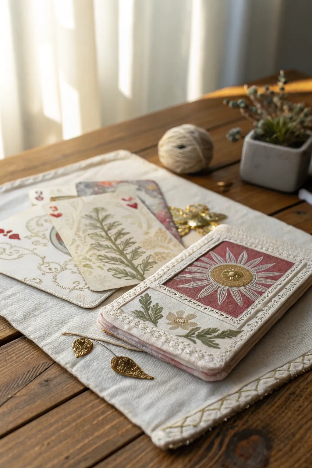 Discover the charm of mixed media magic in homemade tarot cards, where each piece tells its own enchanting story.