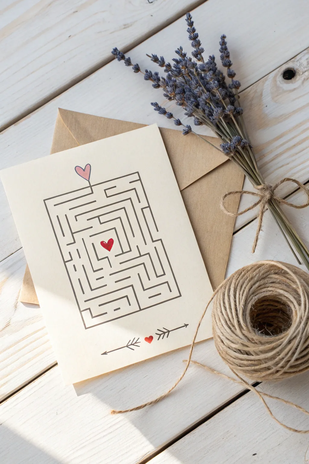 Navigate your way to love with this charming maze card—simple, sweet, and full of heart.