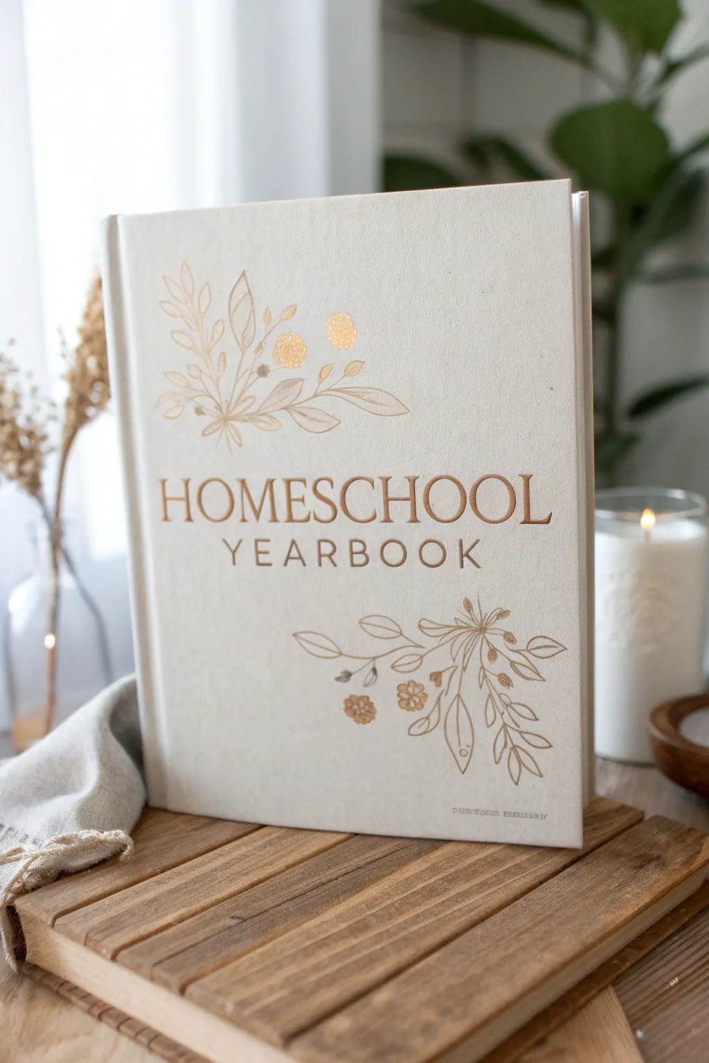 Craft your homeschool memories with a cover that tells your family's unique story. 🌿✨ #MinimalistBeauty #YearbookDesign